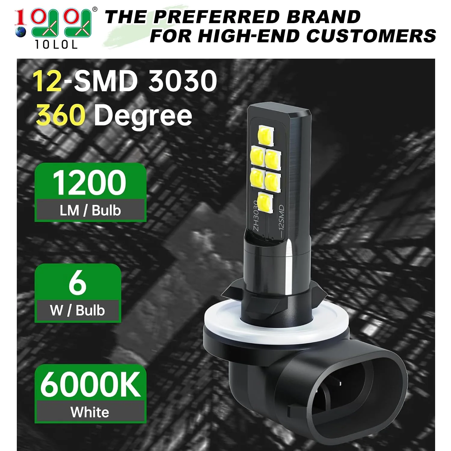 10L0L 12V Golf Cart Headlight Bulbs 101988101, 2-Pack image 2