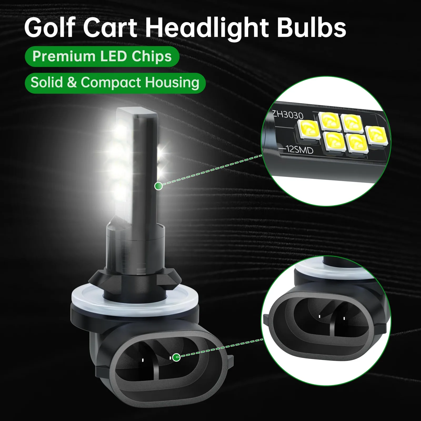10L0L 12V Golf Cart Headlight Bulbs 101988101, 2-Pack image 3