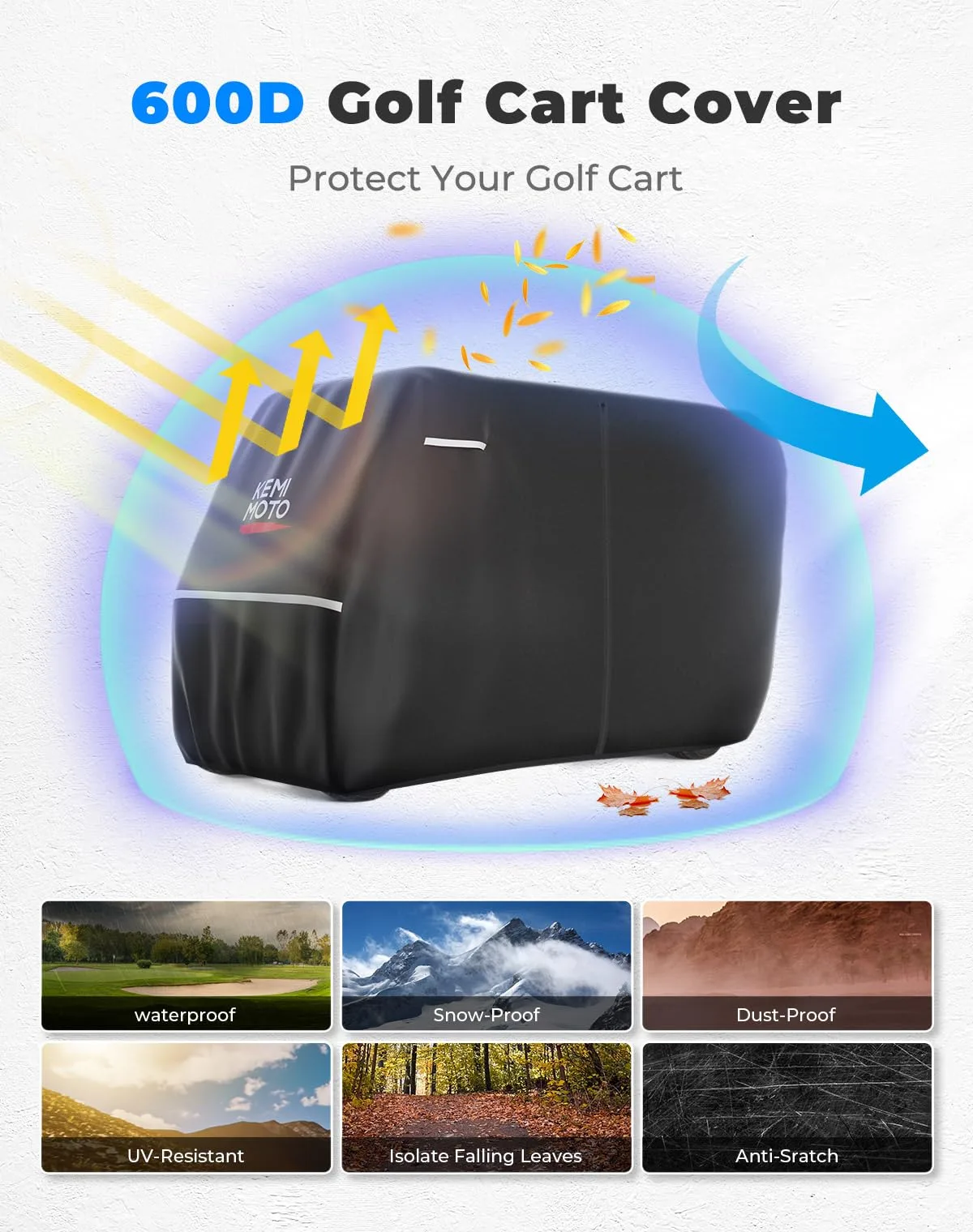 KEMIMOTO 6-Passenger Golf Cart Cover B1406-06003-BKcover image 2