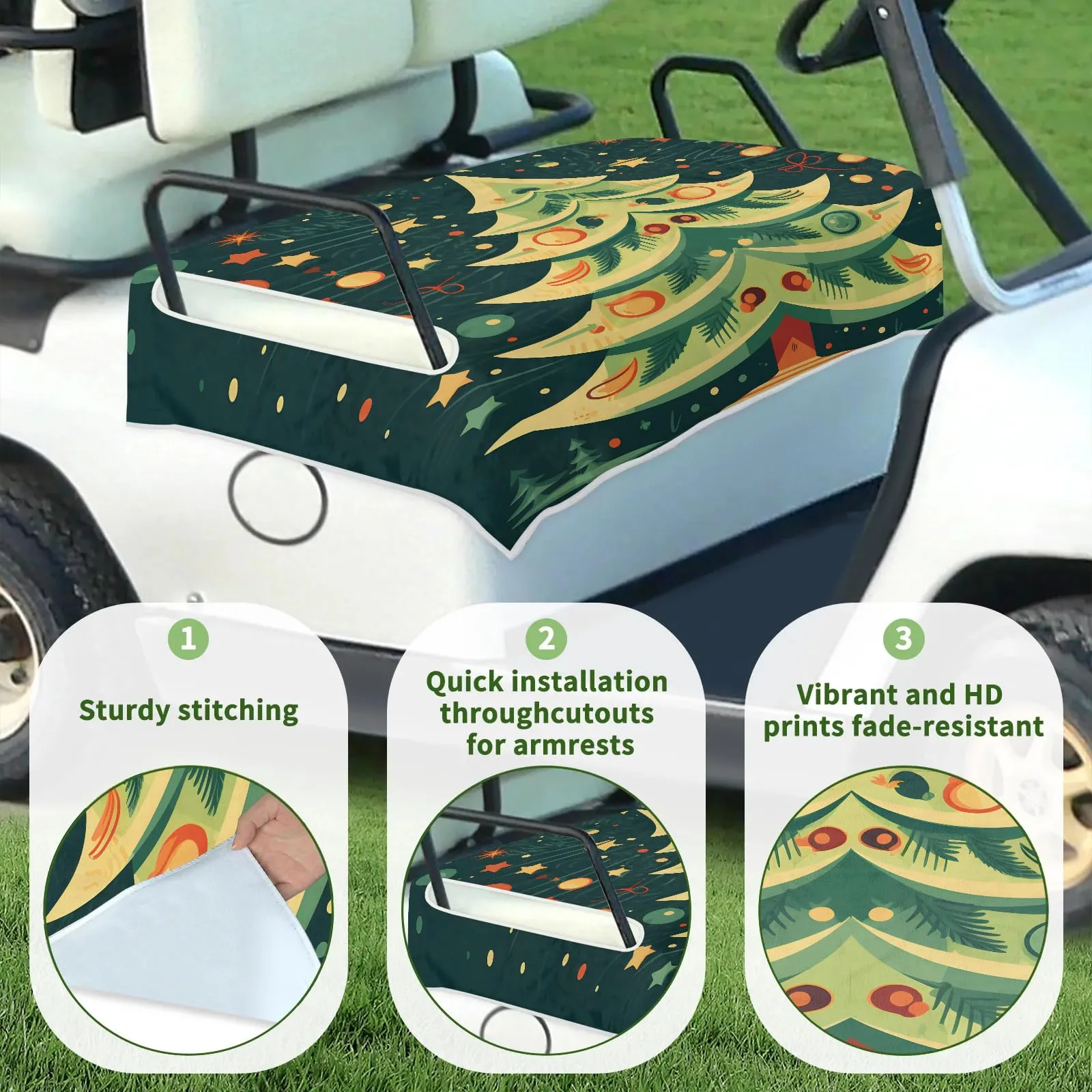 Tiveruda Golf Cart Seat Cover for Double Seats image 3