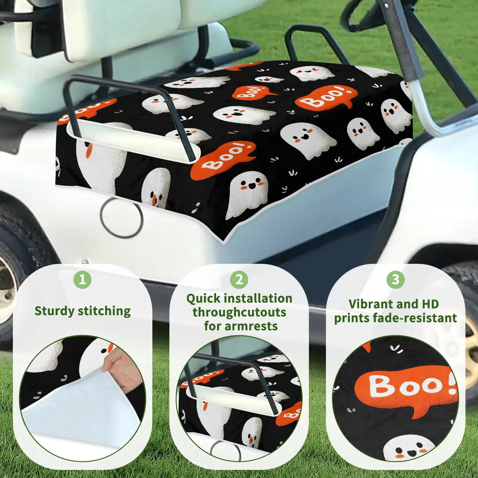 Tiveruda Golf Cart Seat Cover for Double Seats image 3