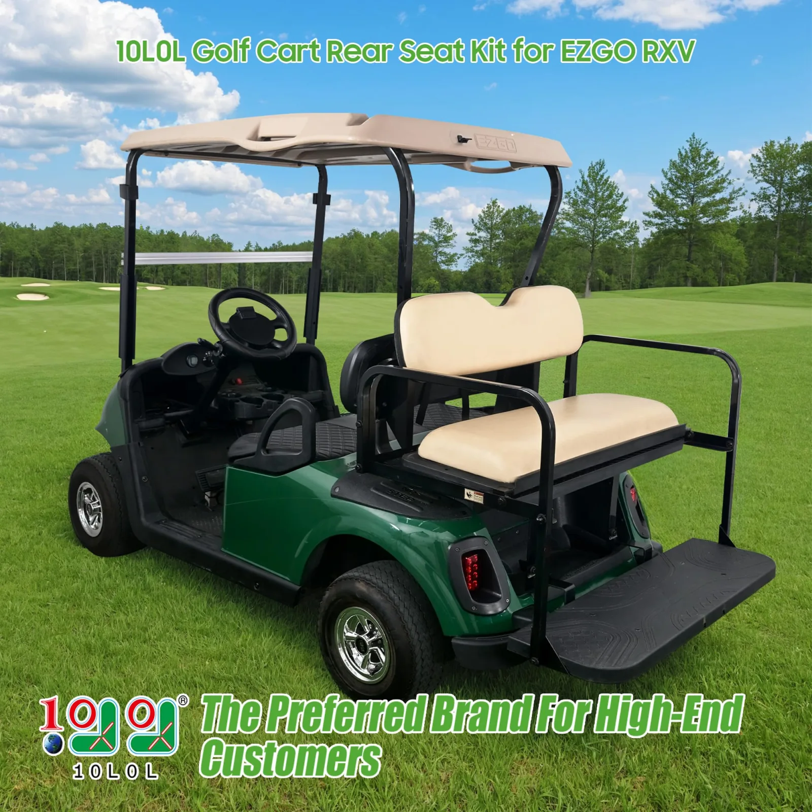 10L0L Flip-Folding Rear Seat Kit for EZGO RXV image 2