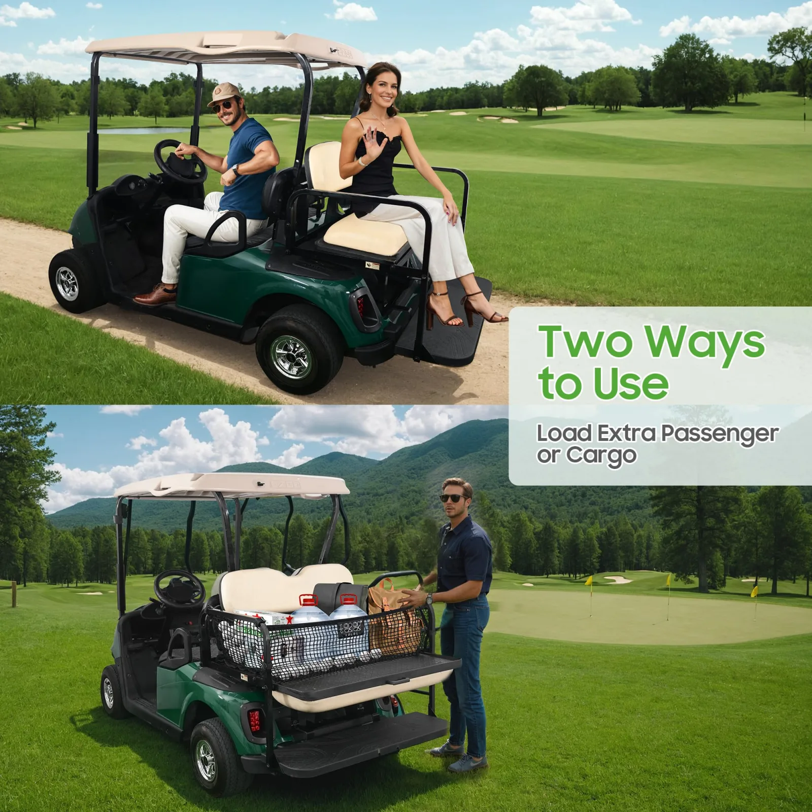 10L0L Flip-Folding Rear Seat Kit for EZGO RXV image 4