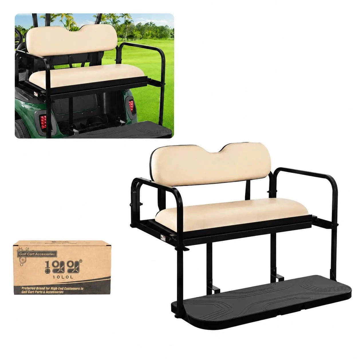 10L0L Flip-Folding Rear Seat Kit for EZGO RXV