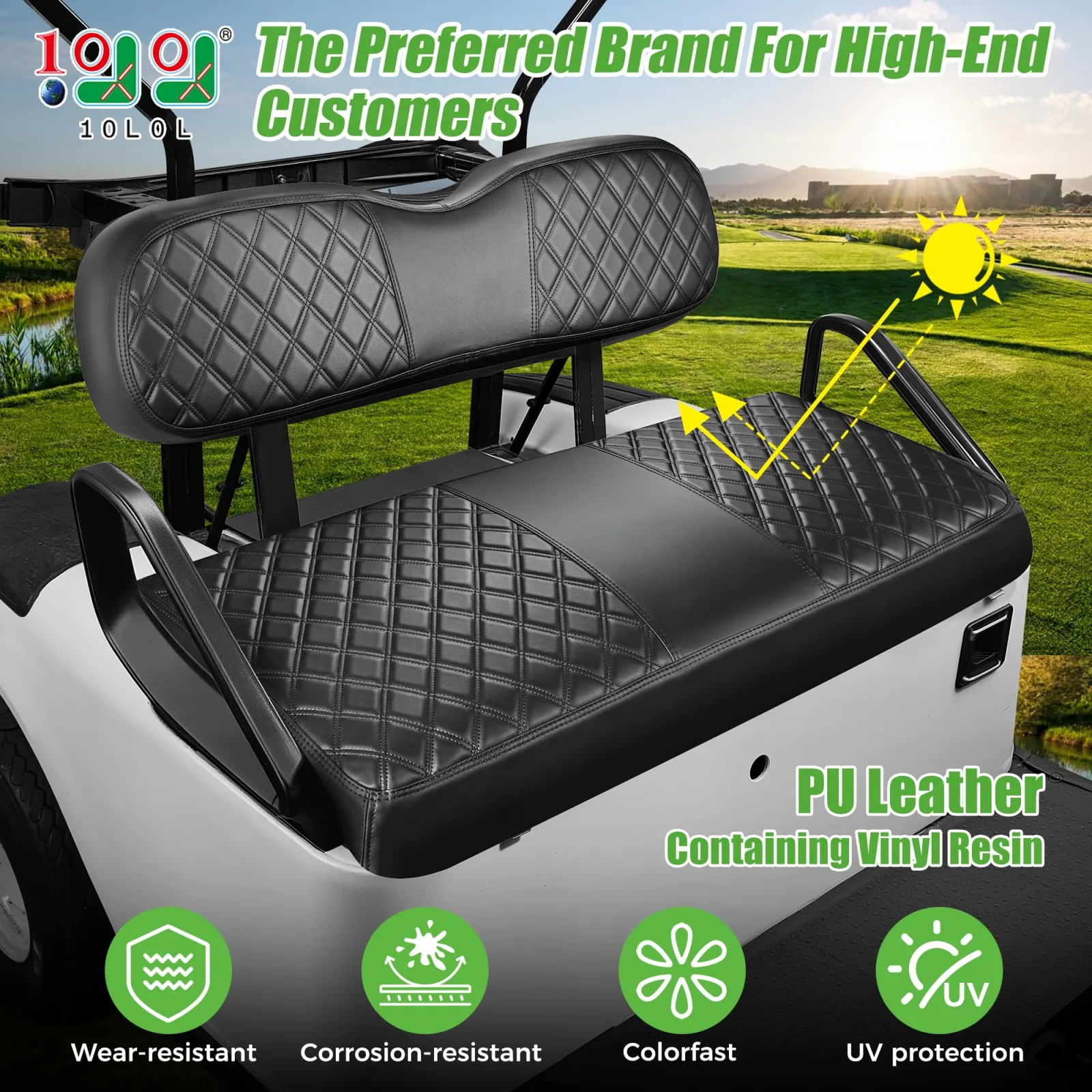 10L0L Front Seat Cover Set for E-Z-GO TXT image 2