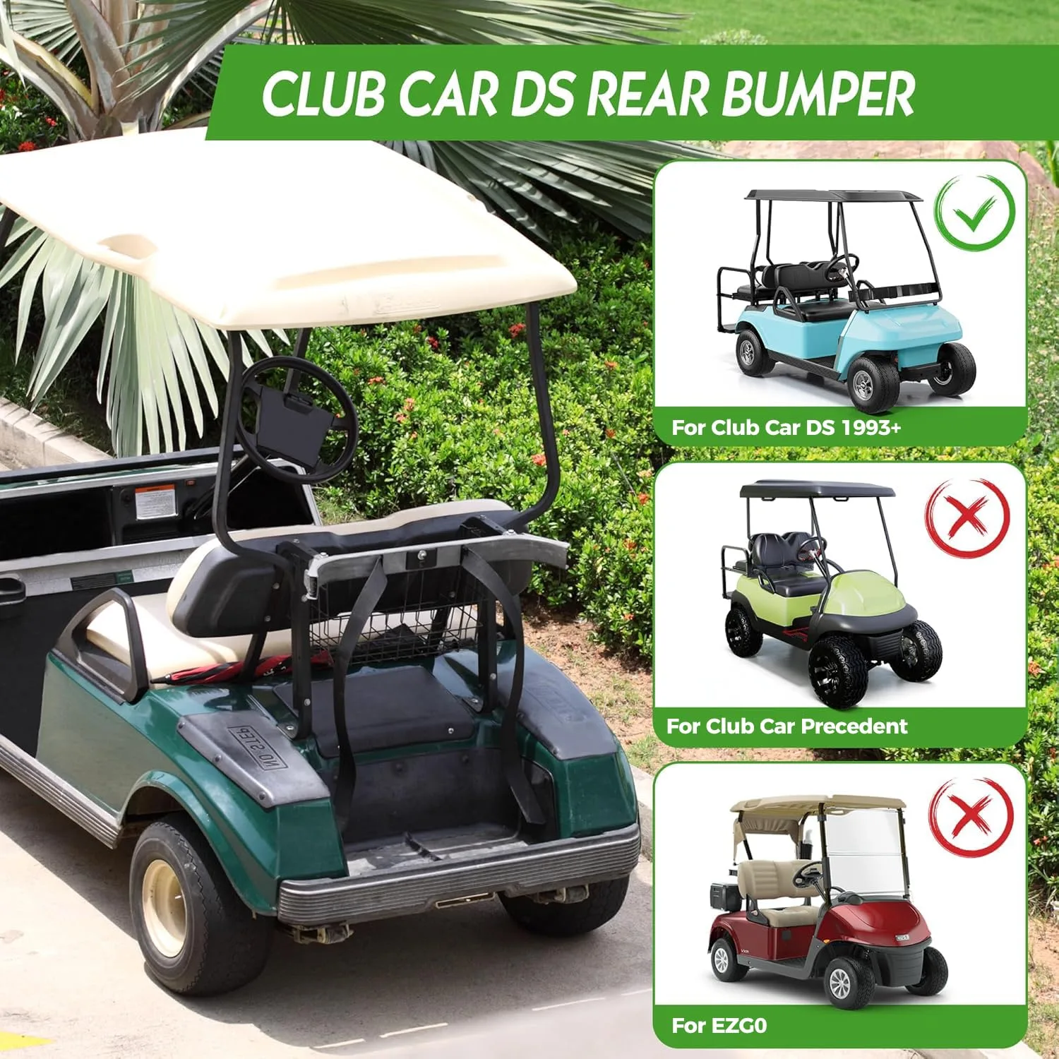 10L0L Rear Bumper for Club Car DS, 1993-Up image 4