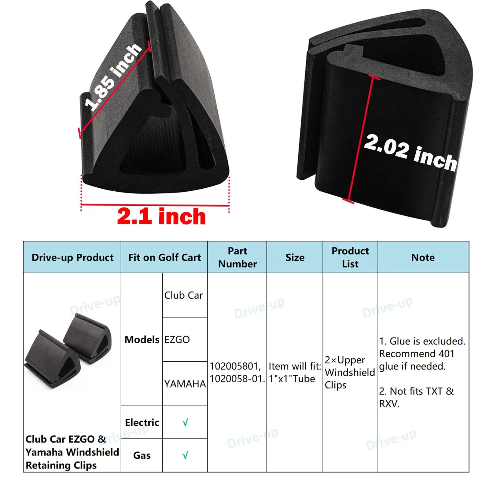 Drive Up Golf Cart Windshield Clips & Speaker Mount image 4