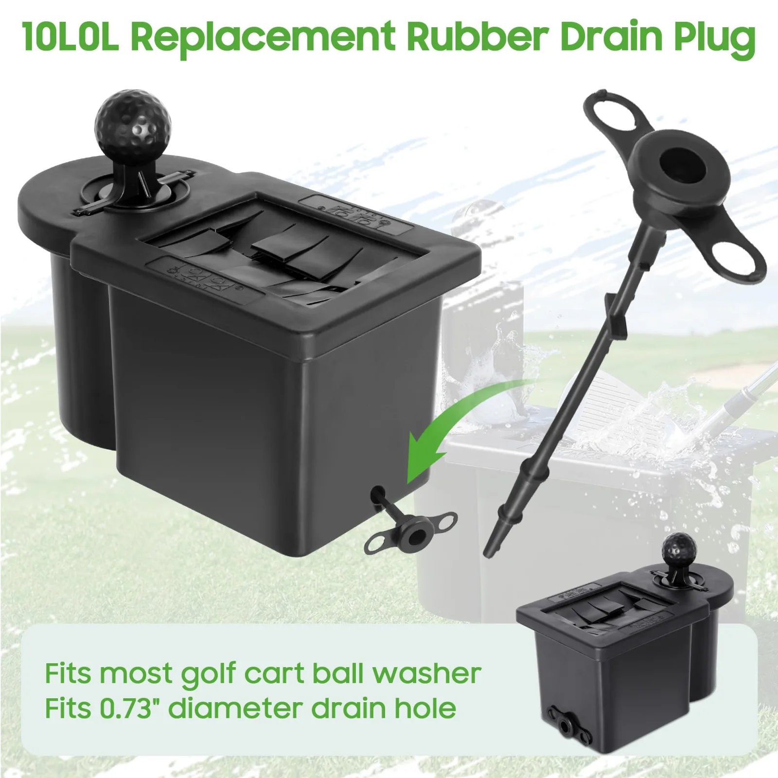 10L0L Golf Cart Ball Washer Drain Plug image 4