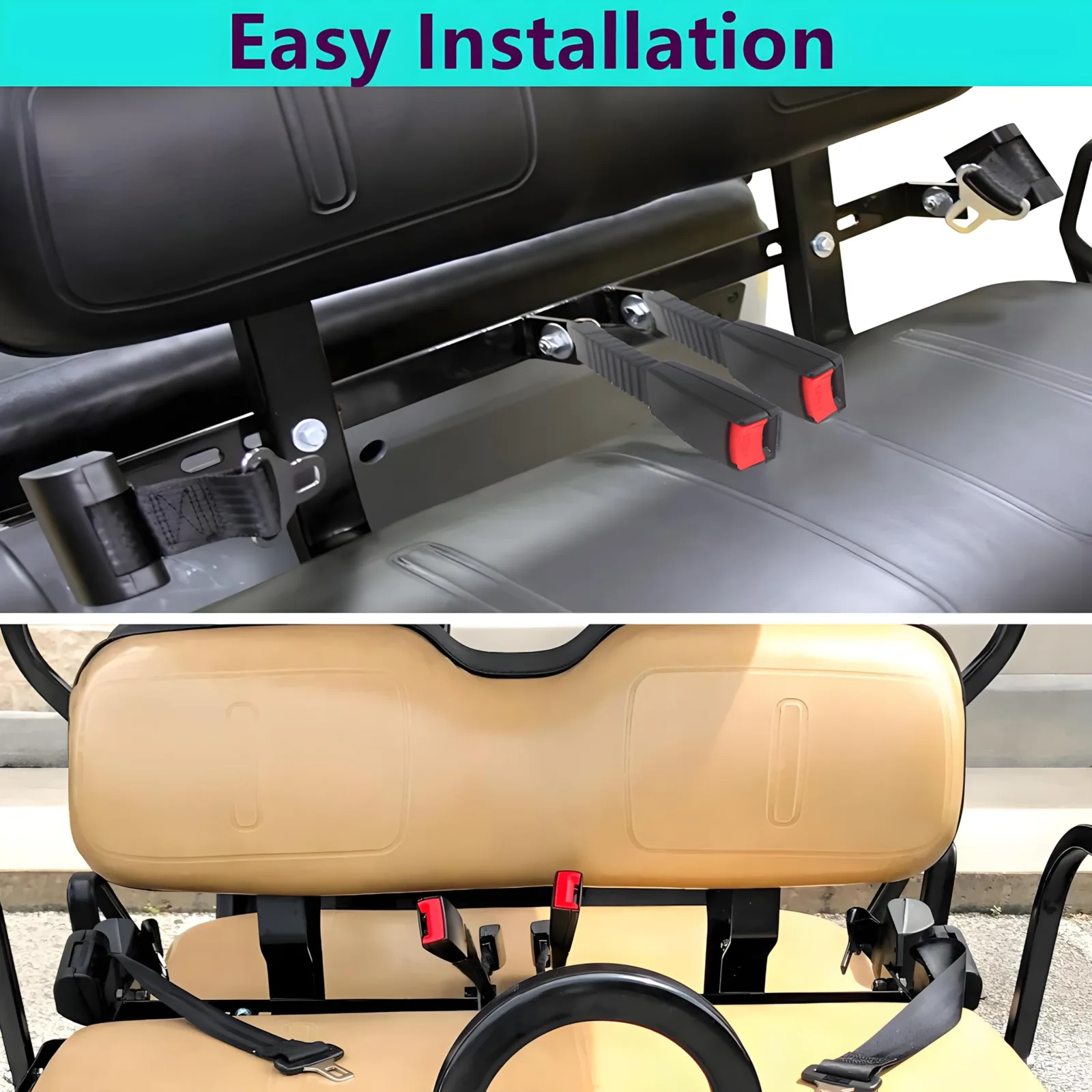 HKOO Retractable Golf Cart Seat Belts for E-Z-GO, Yamaha & Club Car image 3