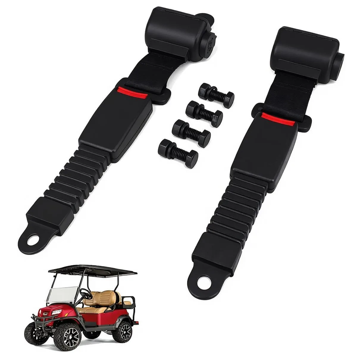 HKOO Retractable Golf Cart Seat Belts for E-Z-GO, Yamaha & Club Car