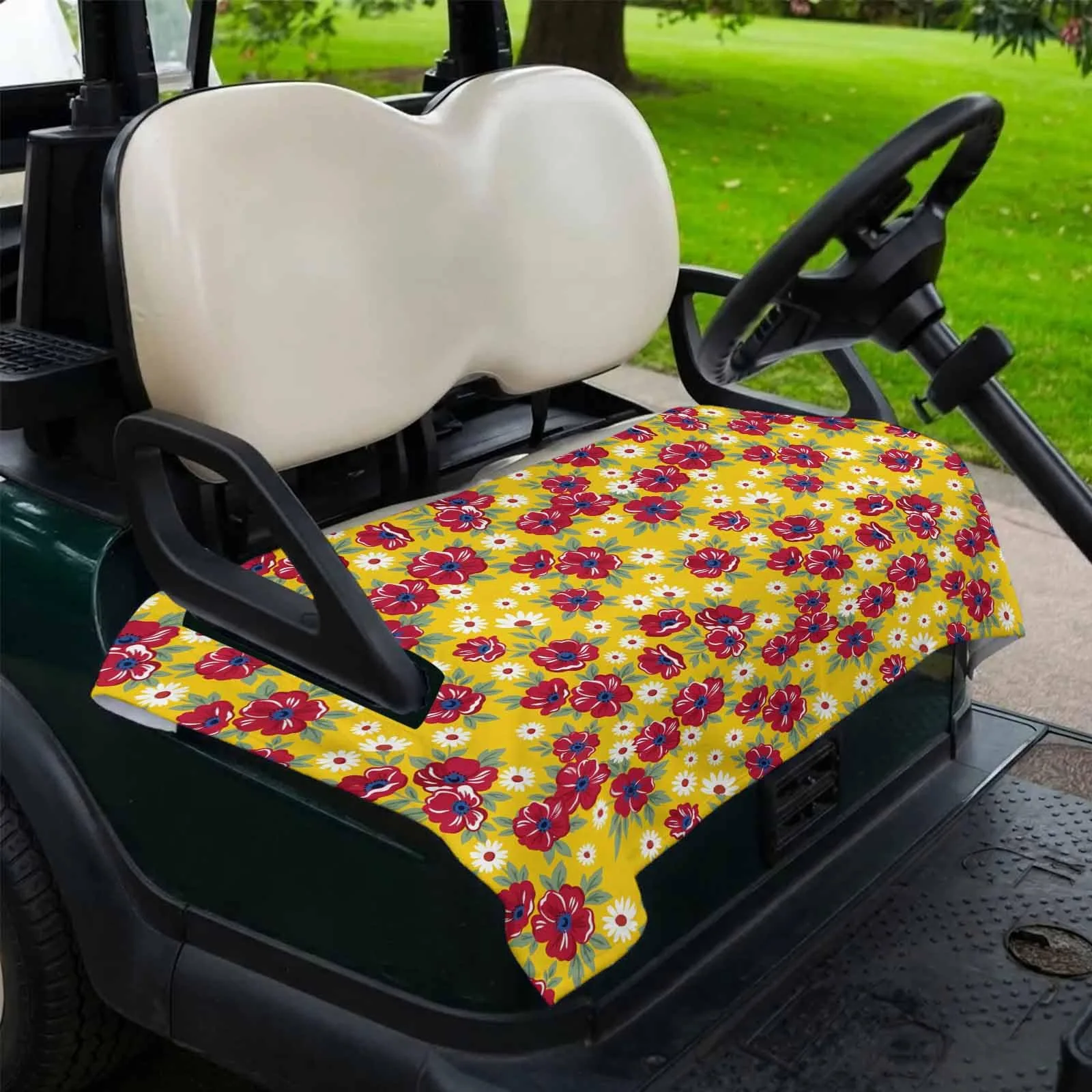 Trosturdspn Golf Cart Seat Cover, 51 x 31-Inch Floral Towel