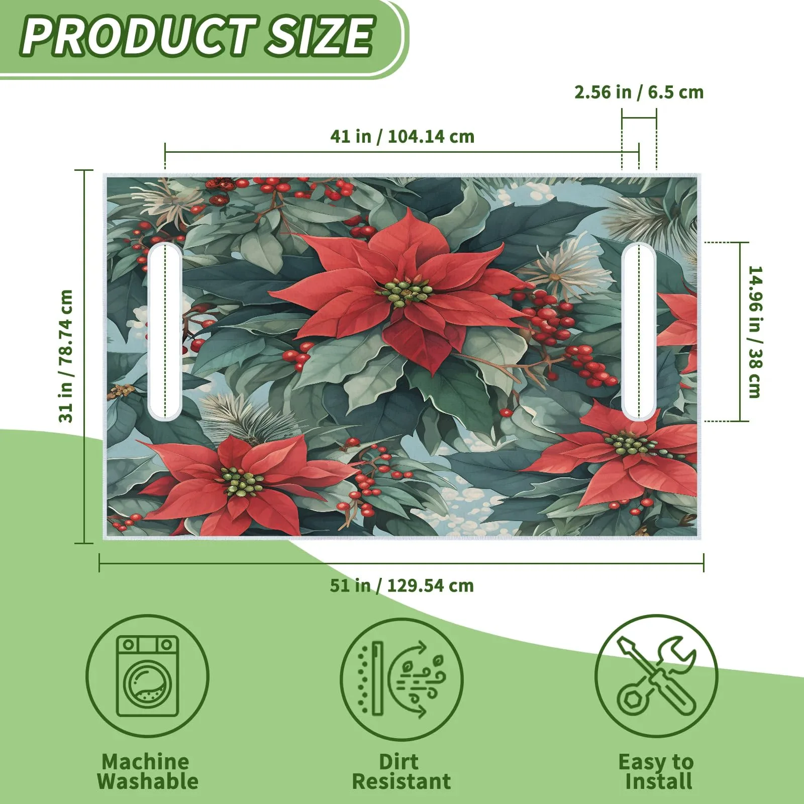 Tiveruda Christmas Lily Golf Cart Seat Cover 51 x 31 in image 2