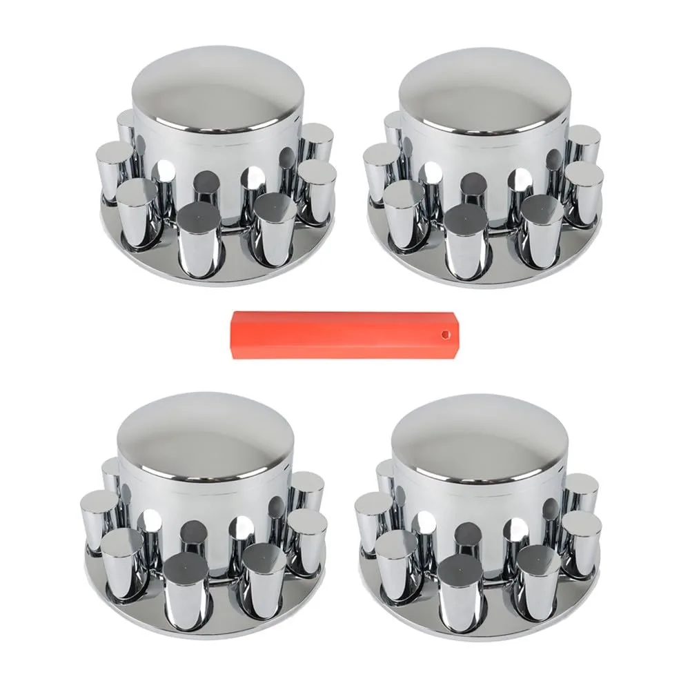 Generic Rear Chrome Wheel Axle Covers with Hub Caps