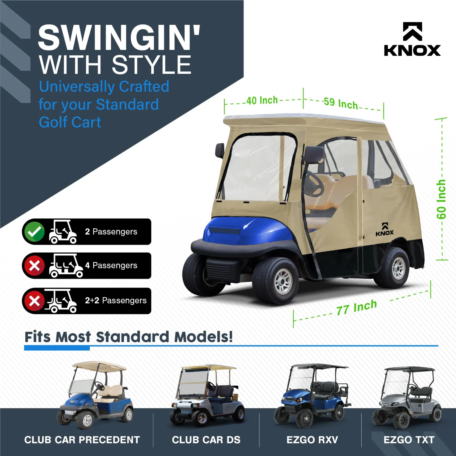 KNOX GLF036 Golf Cart Enclosure for Club Car & E-Z-GO image 2