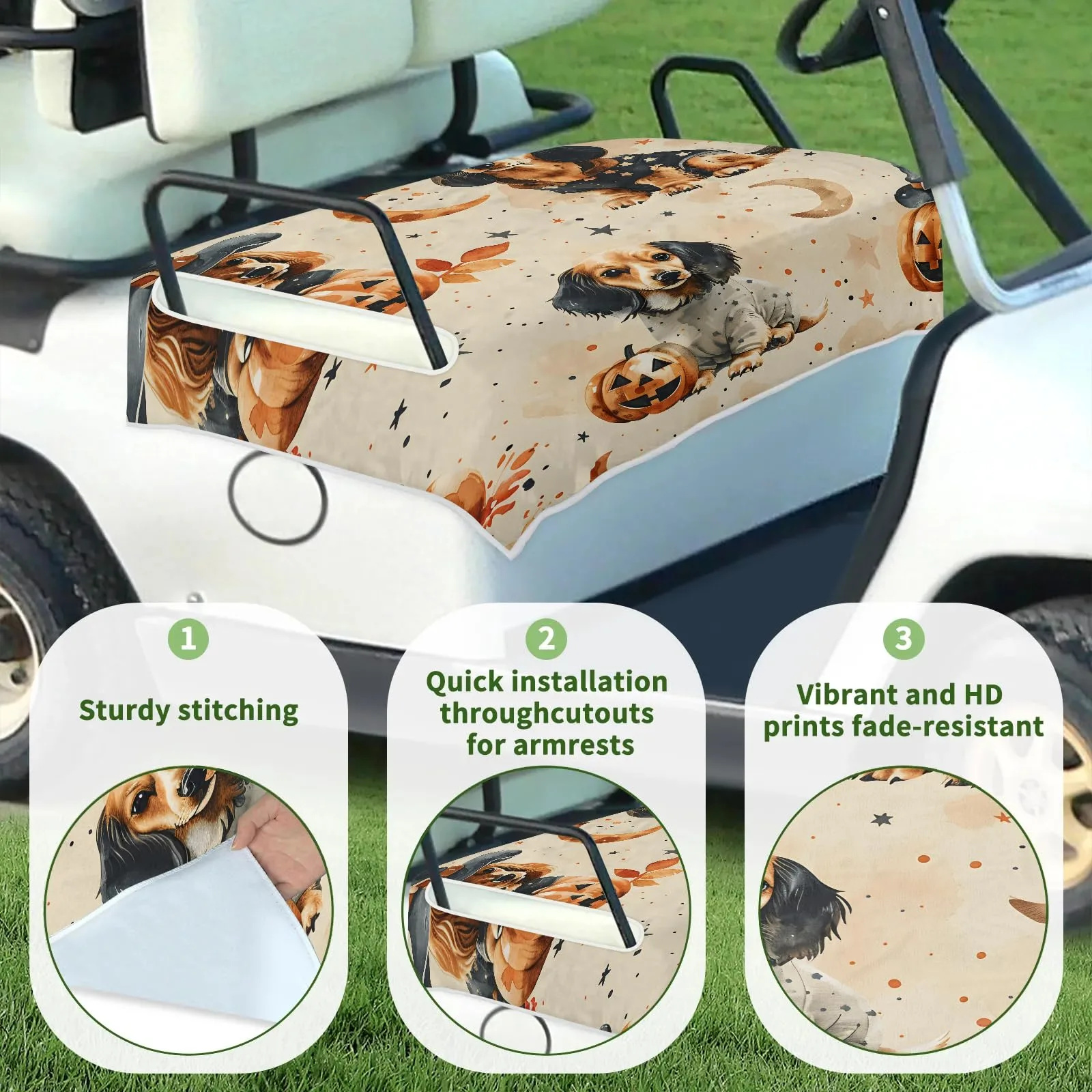 Tiveruda Golf Cart Seat Cover for Double Seats, 51 x 31 in image 3