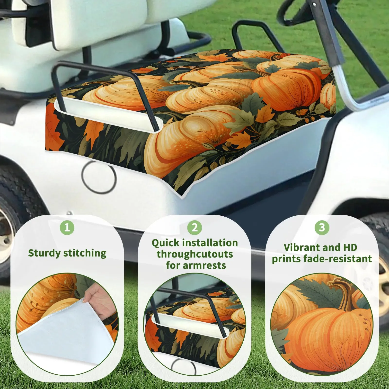 Tiveruda Golf Cart Seat Cover for Double Seats, 51 x 31 in image 3