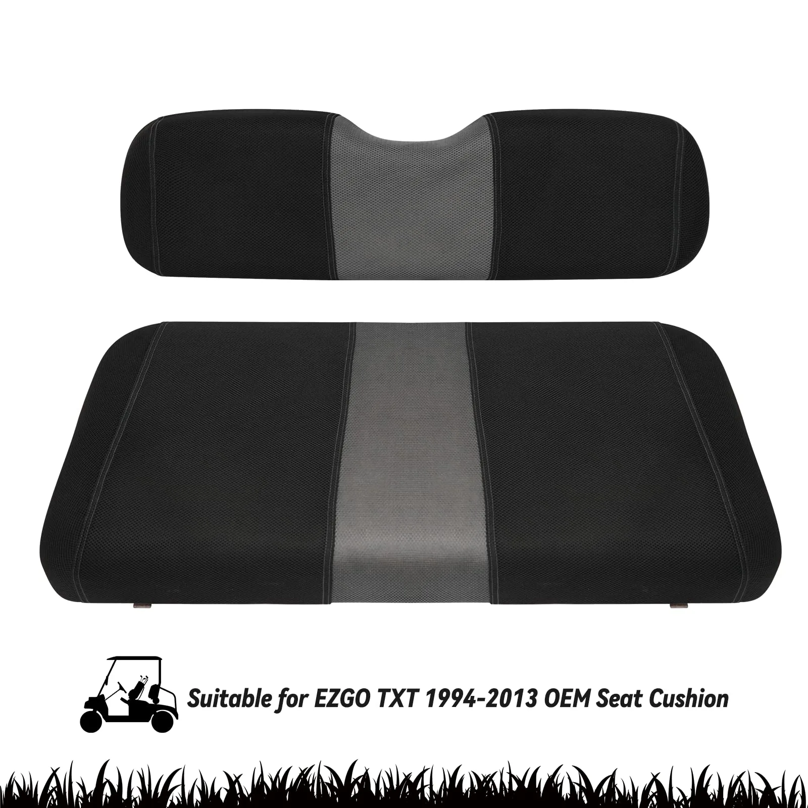 SAMXOMAP Golf Cart Front Seat Covers, Black and Gray image 3