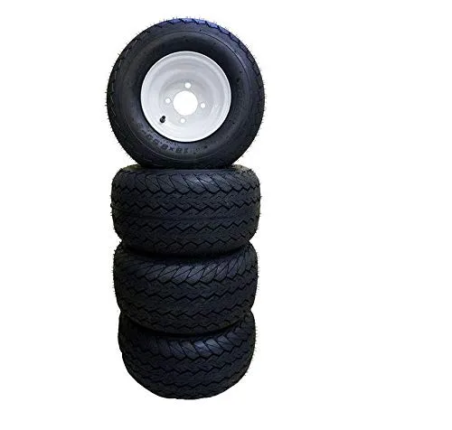3G K987 8-Inch White Golf Cart Wheel & Tire Set