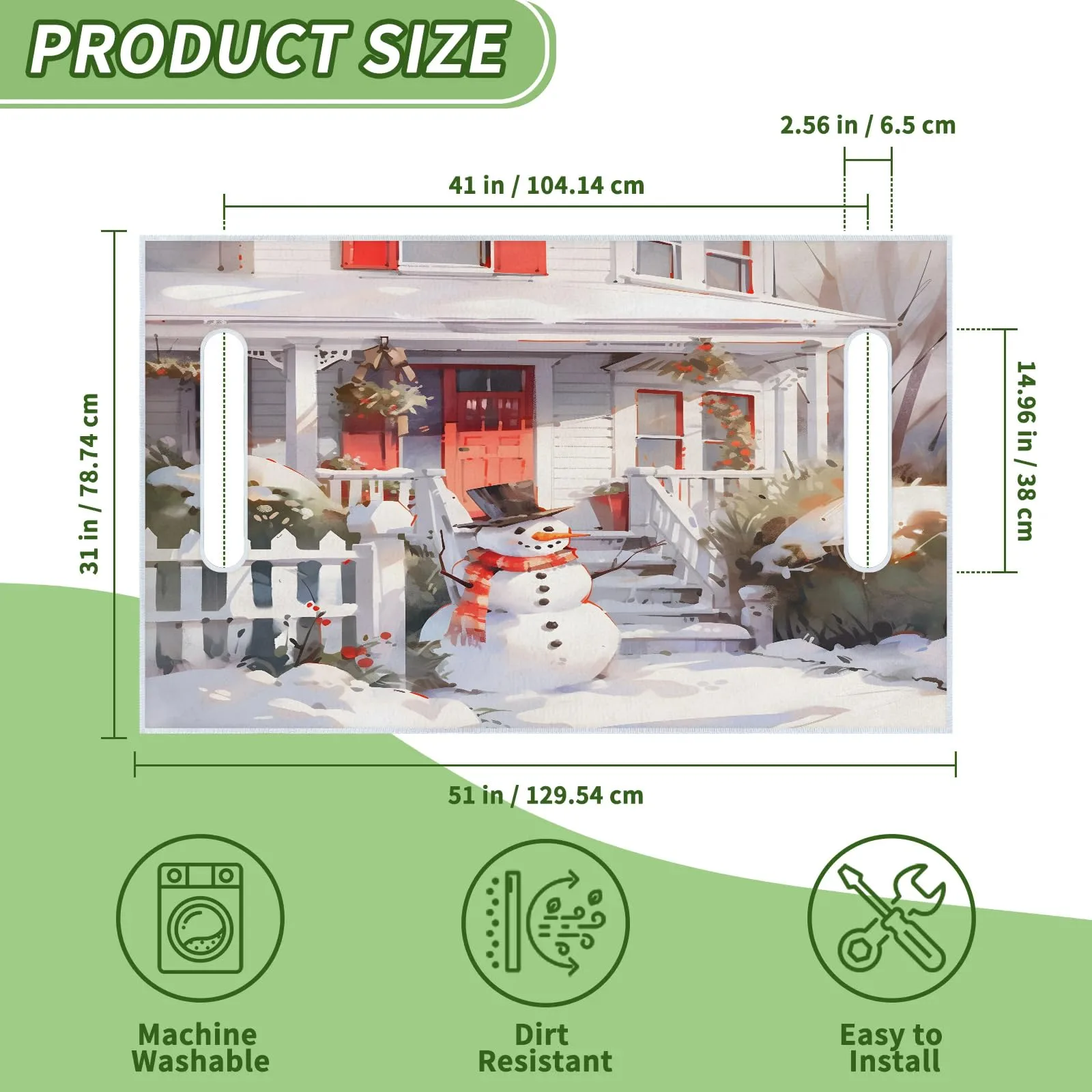 Christmas Snowman House Golf Cart Seat Covers Non-Slip Universal Towel Blanket for 2-Person Seats Golf Cart Accessories 51" x 31" image 2