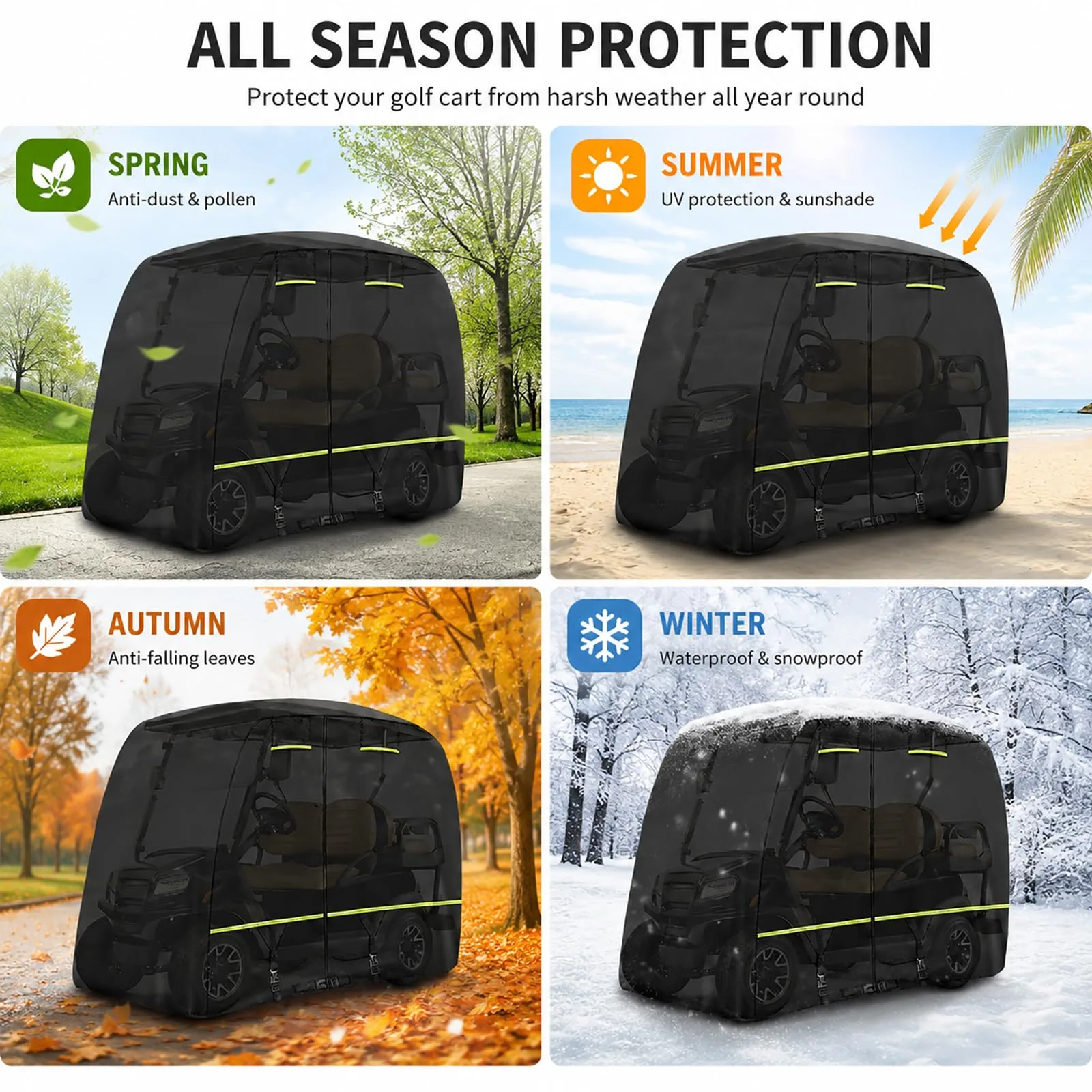 GFHFDTSGH Golf Cart Cover for Polaris GEM E825 2000-2010 image 3