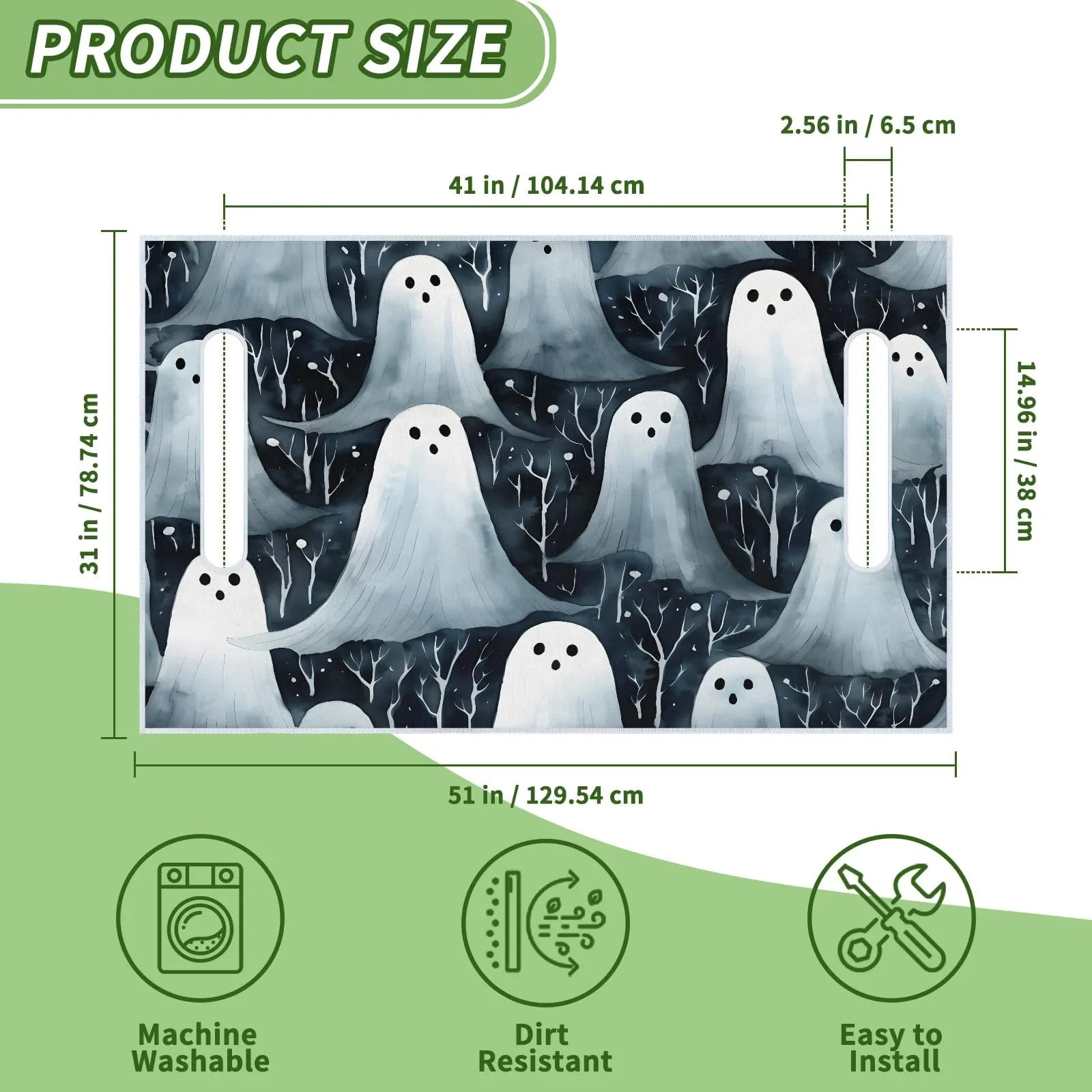 Tiveruda Ghost Halloween Golf Cart Seat Cover 51 x 31 image 2
