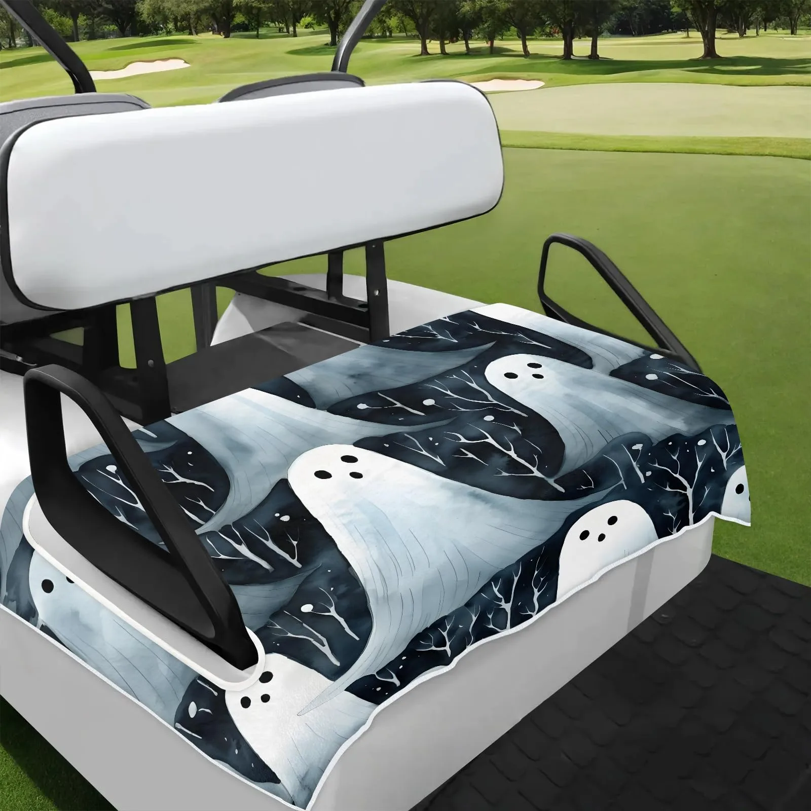 Tiveruda Ghost Halloween Golf Cart Seat Cover 51 x 31