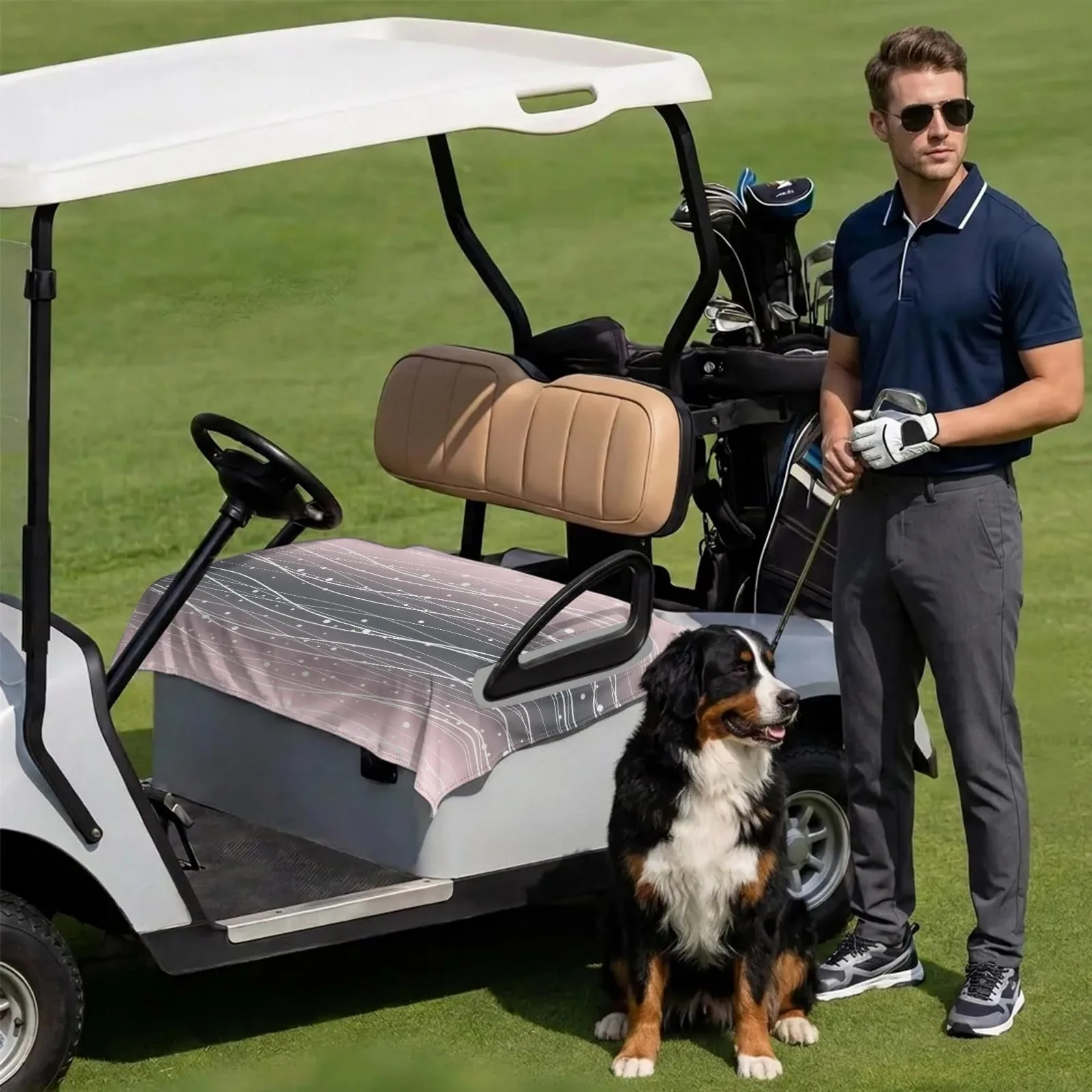 DecorLovee Golf Cart Seat Cover, 51 x 31 in, 2-Seater image 3