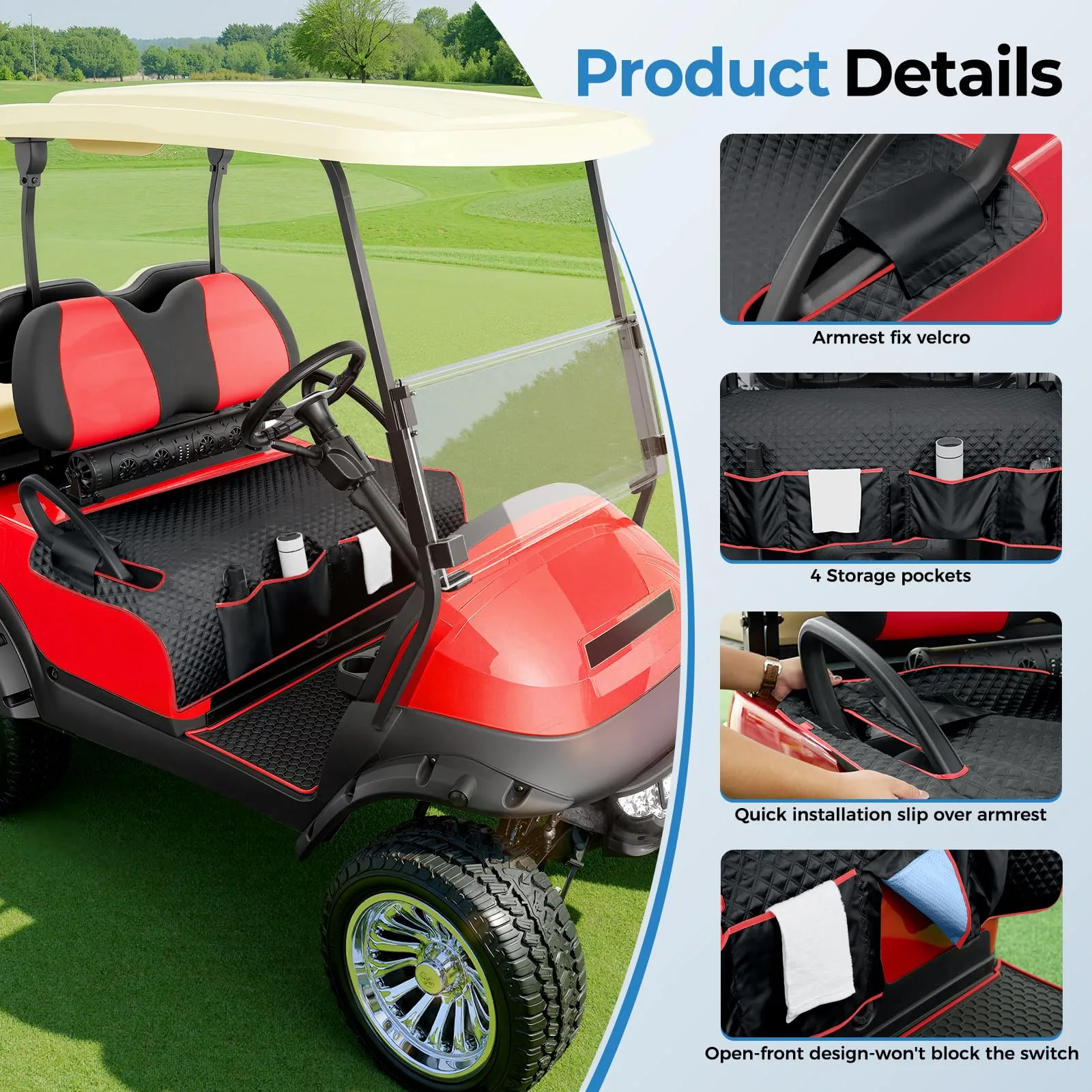 Tecoom GFSCUN Golf Cart Front Seat Cover image 3
