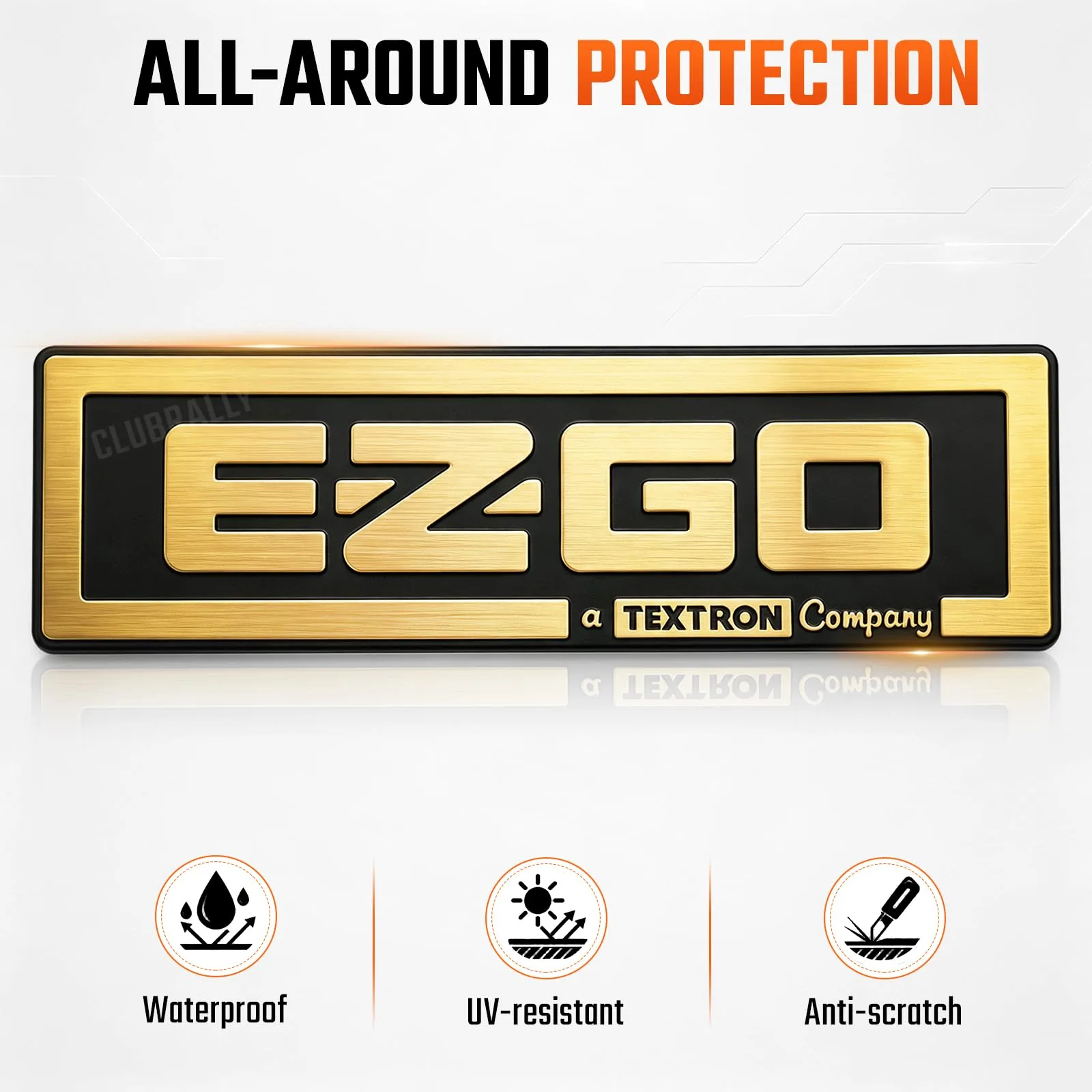 CLUBRALLY EZGO TXT Front Name Plate 1994-2010 image 4