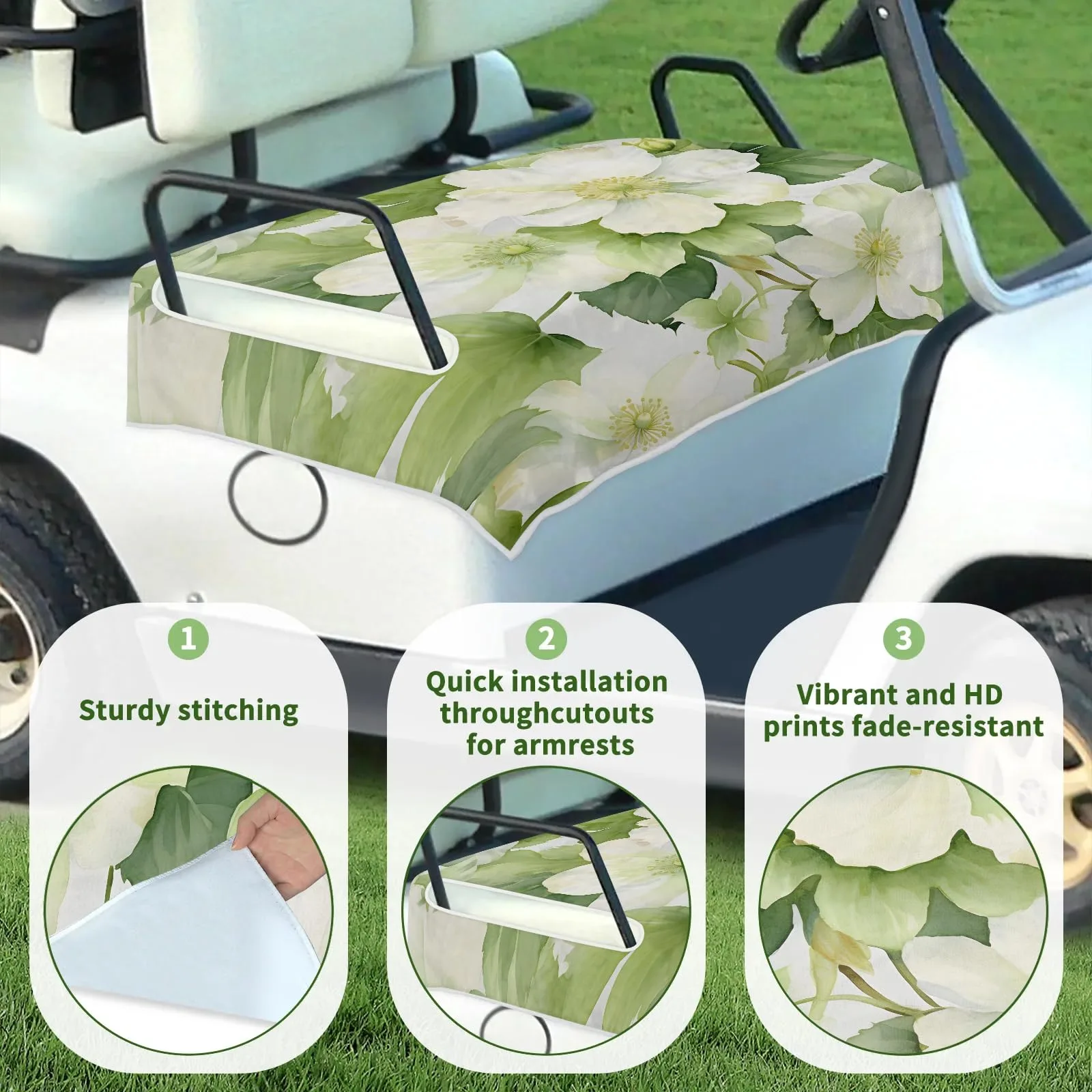 Tiveruda Golf Cart Seat Cover for Double Seats 51 x 31 in image 3