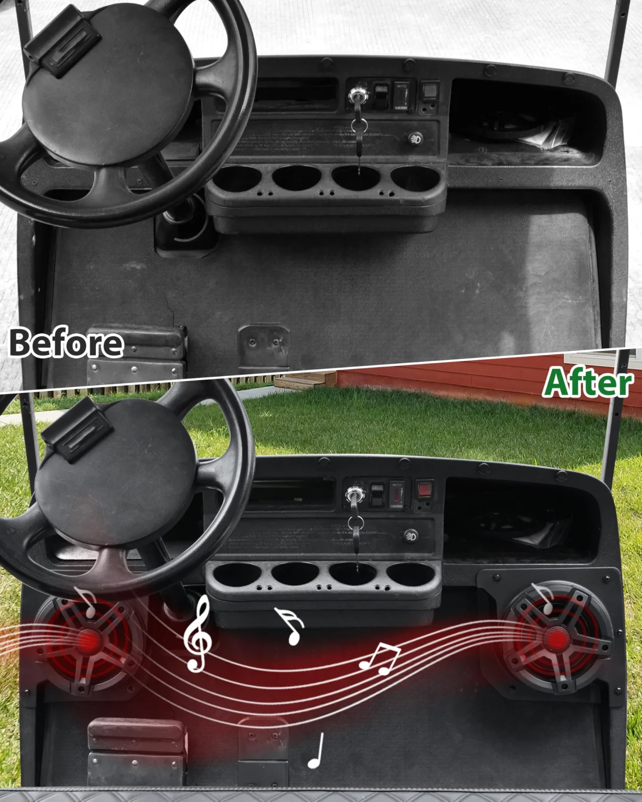 SAUTVS Under-Dash 6.5" Speaker Pods for E-Z-GO TXT 1994+ ZP-YJ-041303-006 image 2