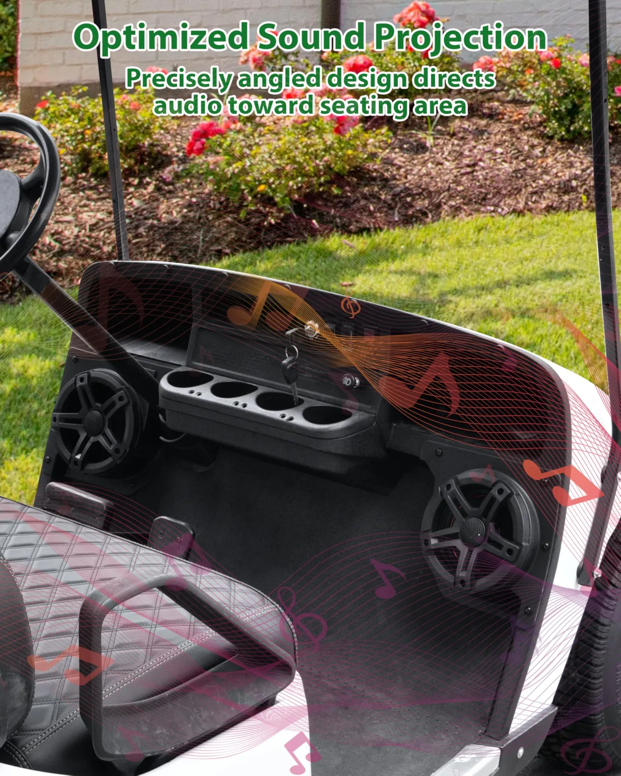 SAUTVS Under-Dash 6.5" Speaker Pods for E-Z-GO TXT 1994+ ZP-YJ-041303-006 image 3