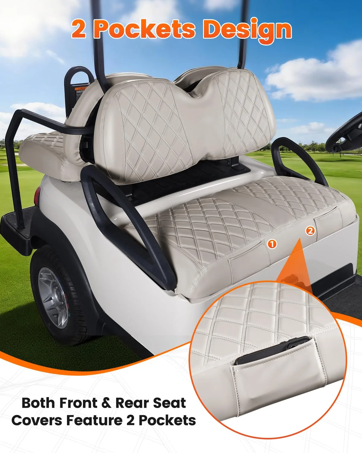 SANXIACAR Club Car Tempo Front & Rear Seat Covers image 3