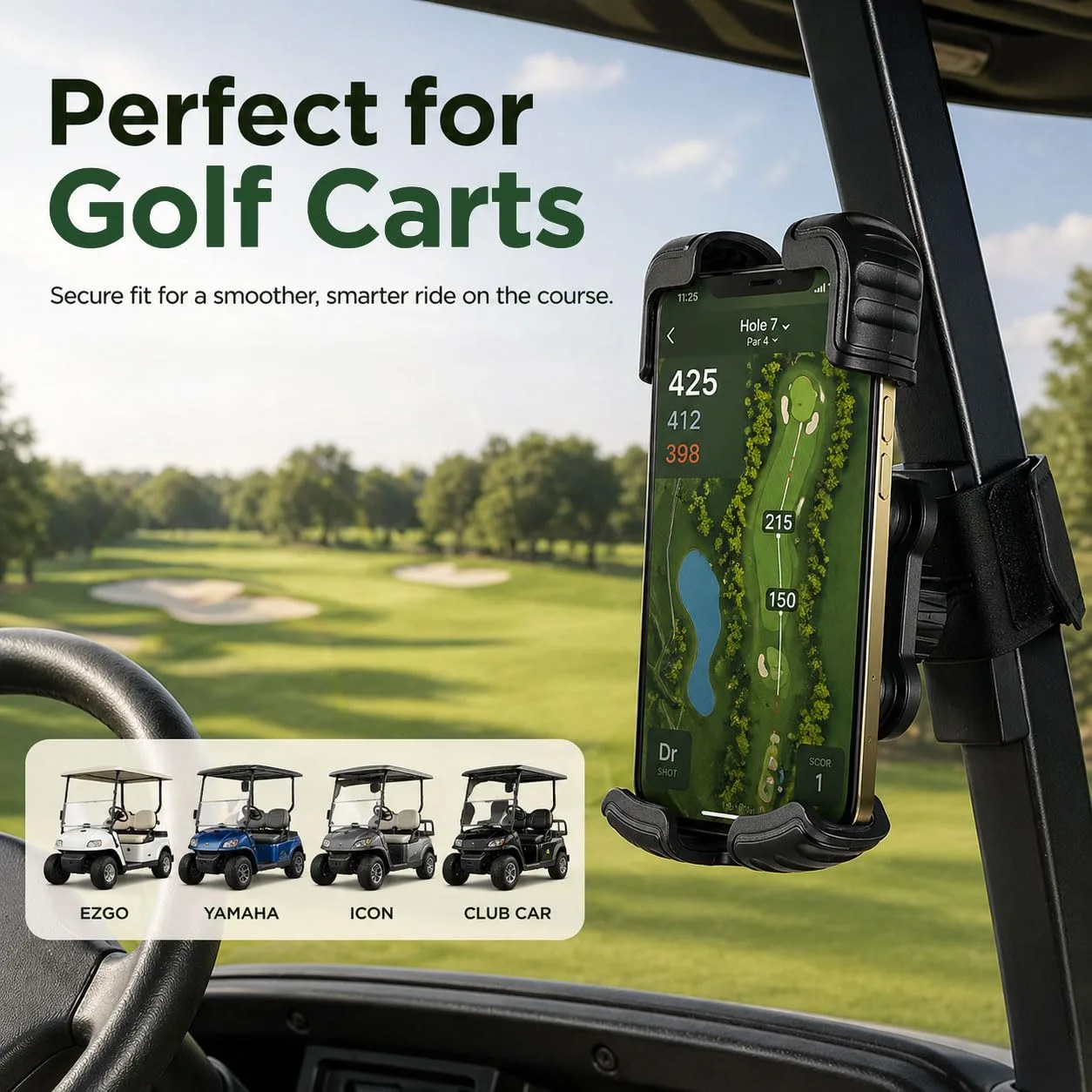RIZINKART Magnetic Golf Cart Phone Holder, 360° Rotation image 2