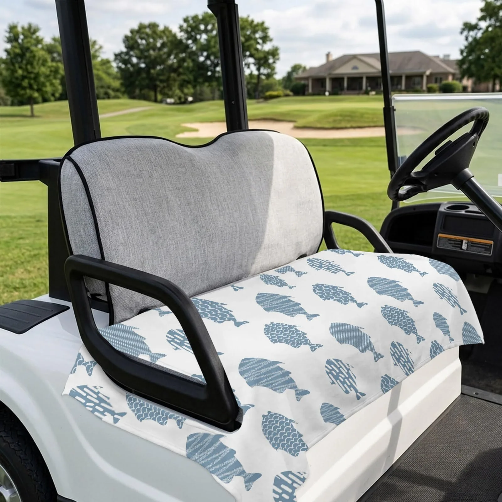 DecorLovee Golf Cart Seat Cover, Blue, 51 x 31 Inch image 4