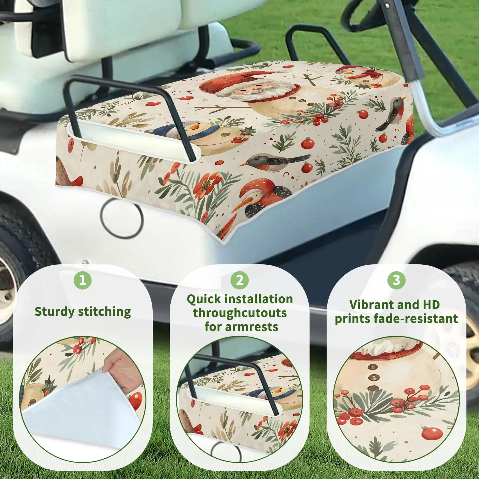 Tiveruda Golf Cart Seat Cover for Double Seats image 3