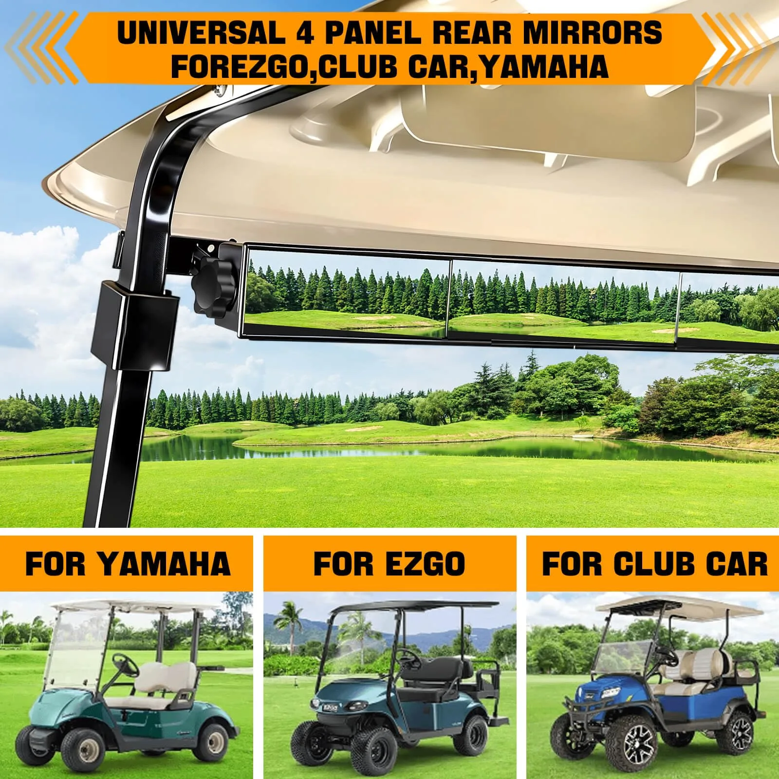 LEAPGOMAX 4-Panel Golf Cart Rear View Mirror image 4