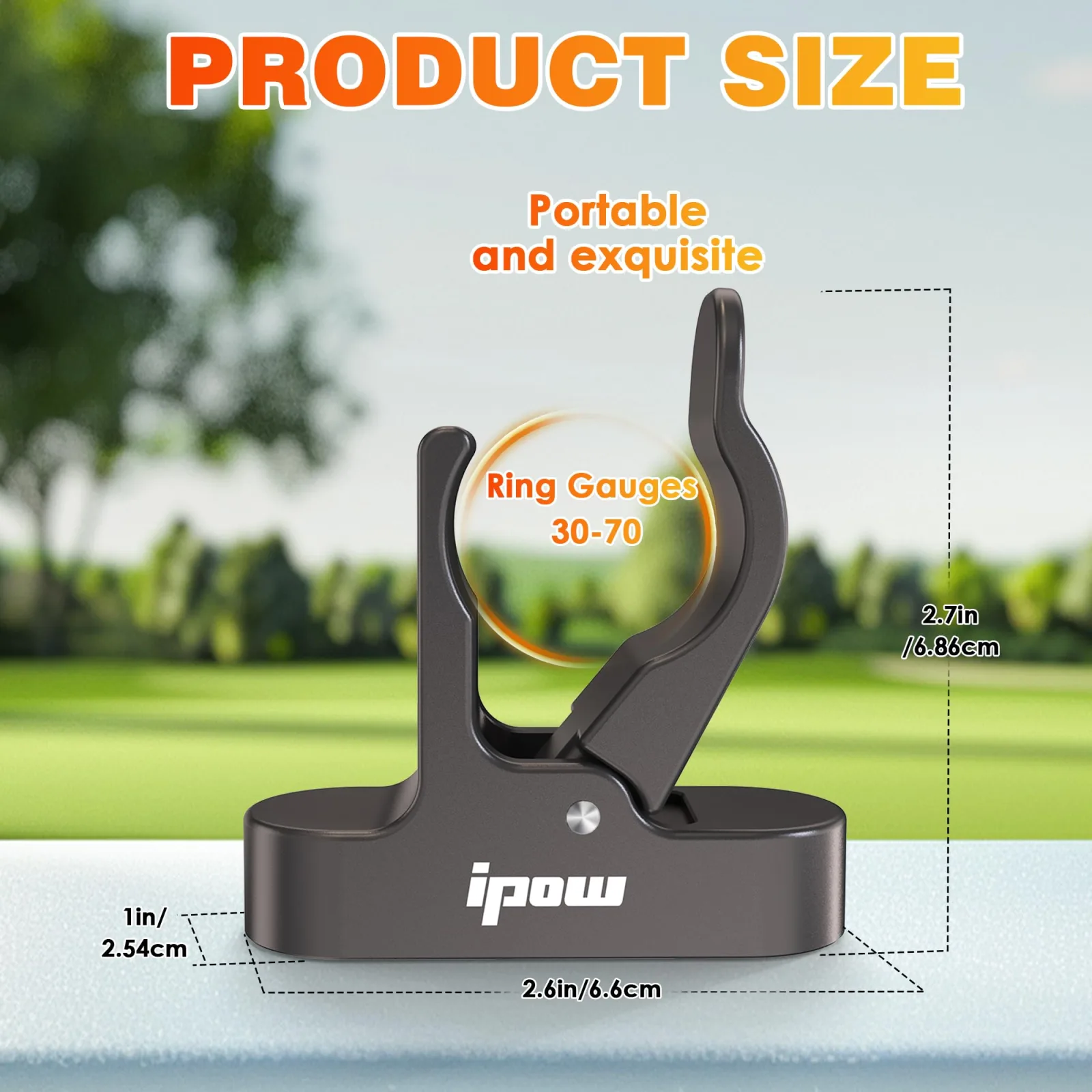 IPOW Magnetic Golf Holder Clip for Golf Cart – Gunmetal Alloy image 2