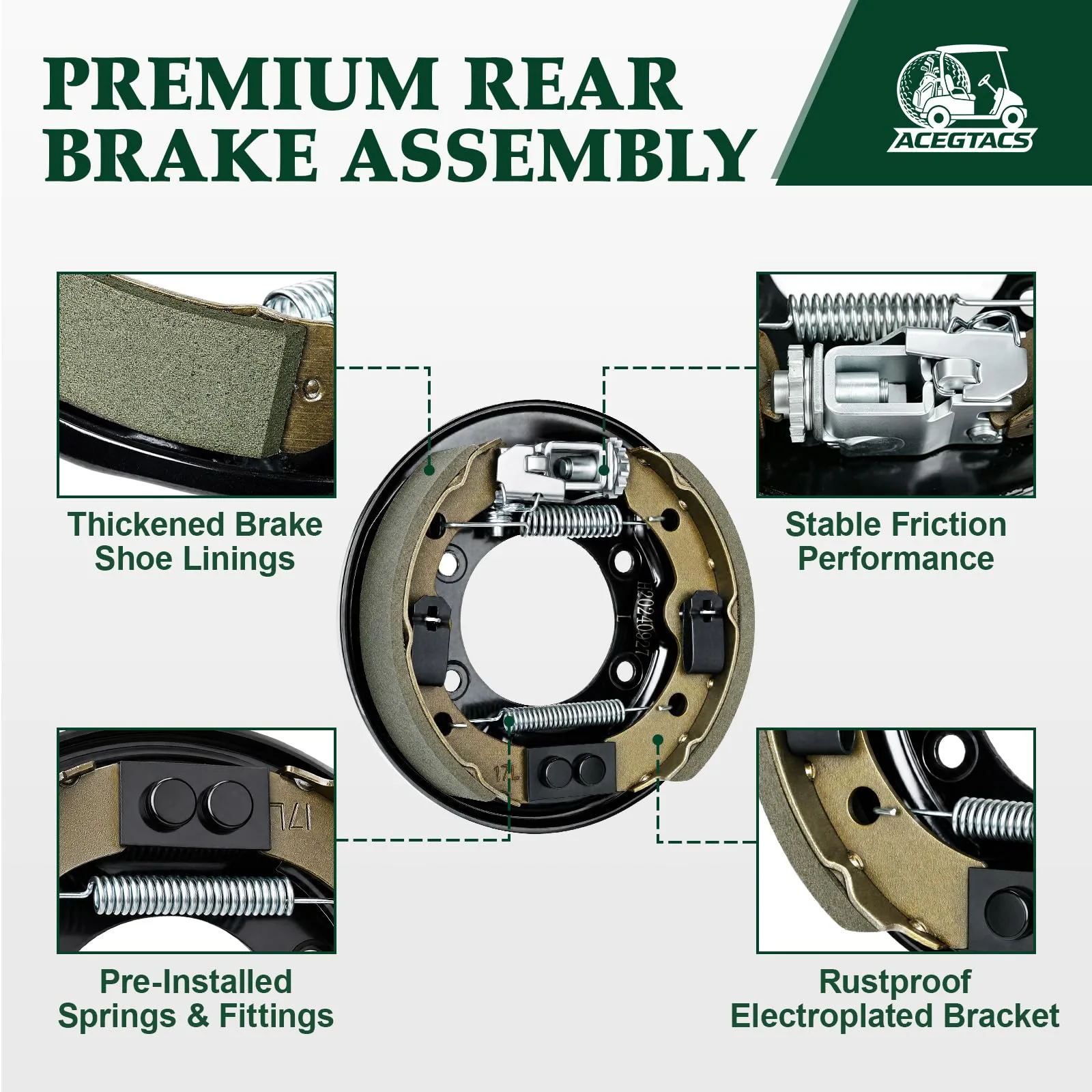 ACEGTACS Golf Cart Rear Brake Assembly Kit image 4