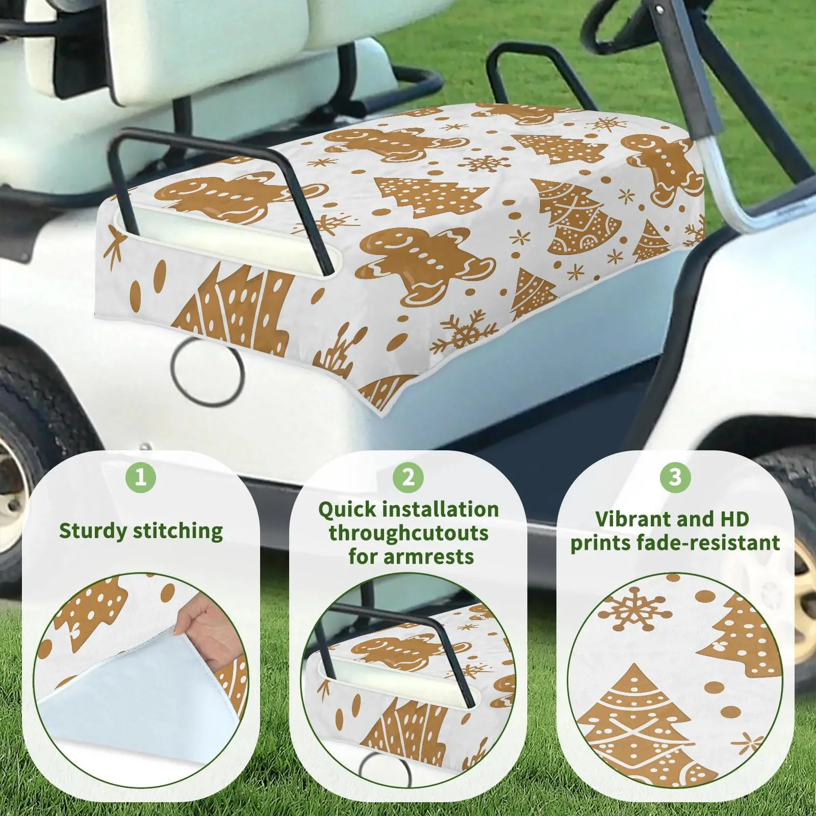 Tiveruda Golf Cart Seat Cover for Double Seats 51 x 31 in image 3