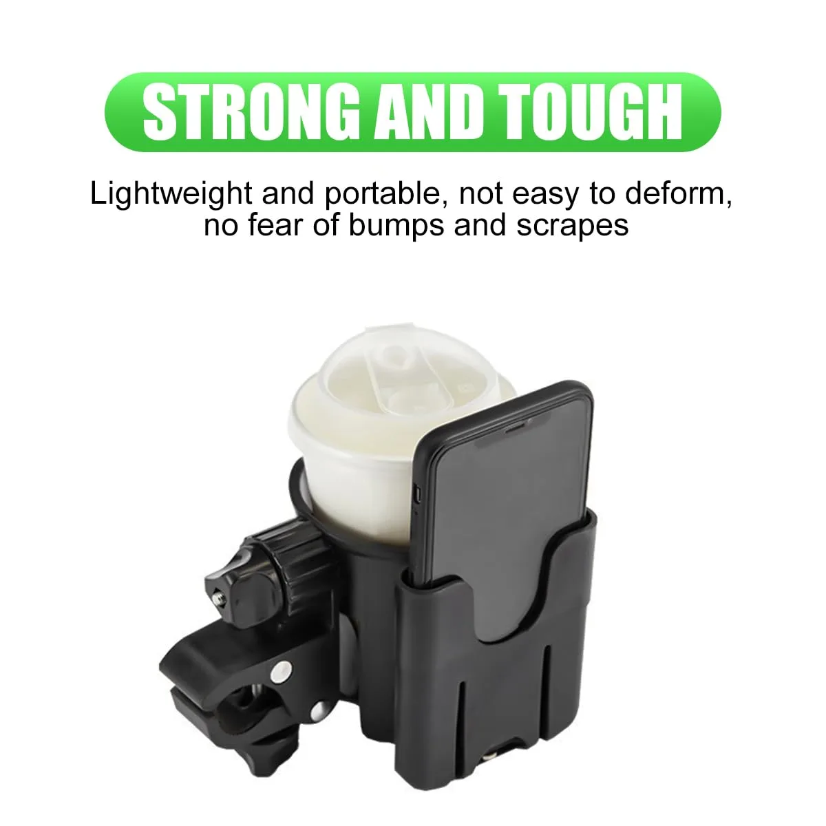 Golf Cart Cup Holders, Universal 2-in-1 Mug Phone Holder, Mount Compatible with EZGO/Club Car/Yamaha, 360° Swivel with Silicone Protective Pad, Bike, Wheelchair, Walker, Scooter image 4