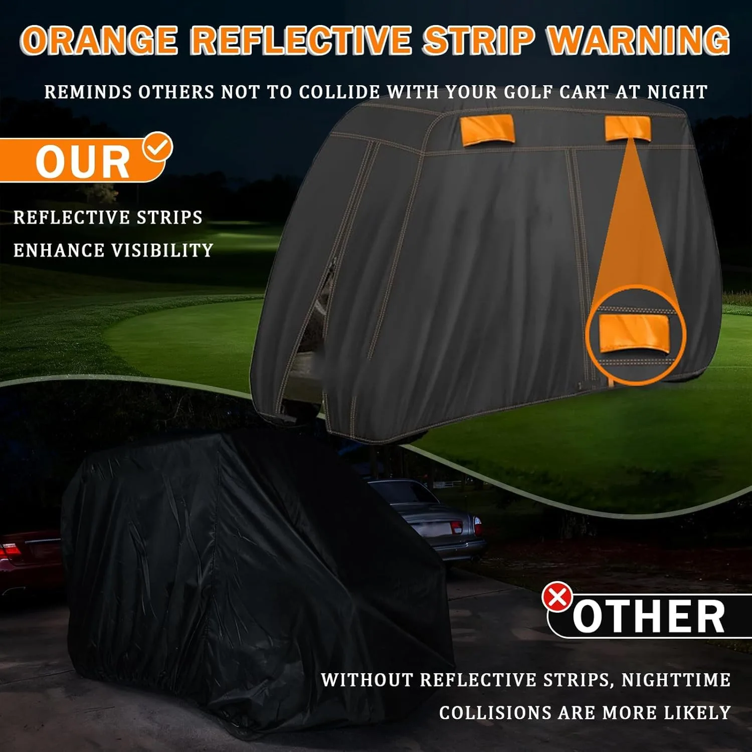 Golf cart Cover for Polaris GEM E2 2 Passenger 2000-2025, Outdoor Dust Rain Sun Shield Durable Full Body Guard for Daily Use image 3