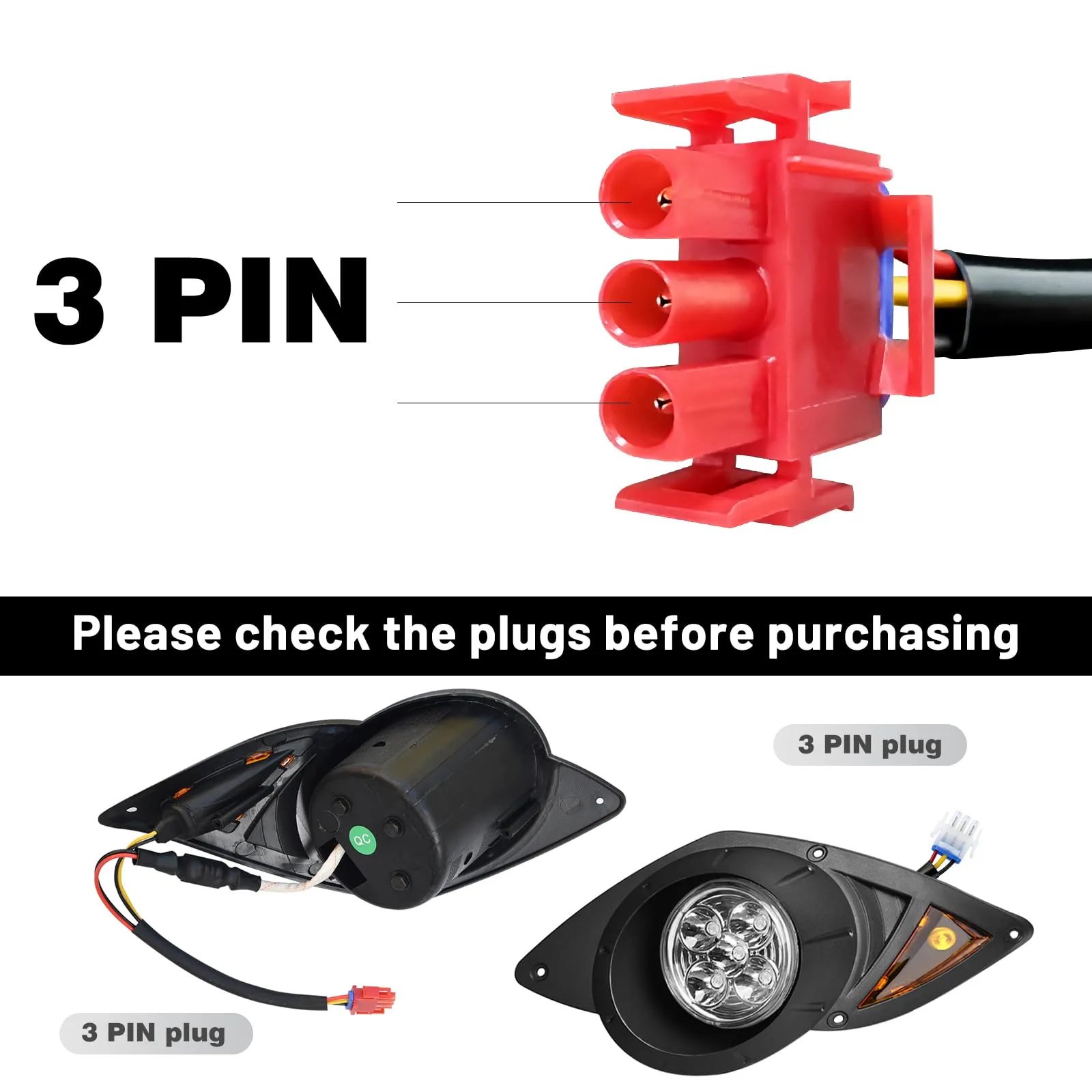LED Street Legal Head Tail Light Kit For YAMAHA Drive G29 2007-2016 Gas or Electric Golf Cart Driver Side Replace 12V Headlights Rear Light Kit Assembly For YAMAHA image 4