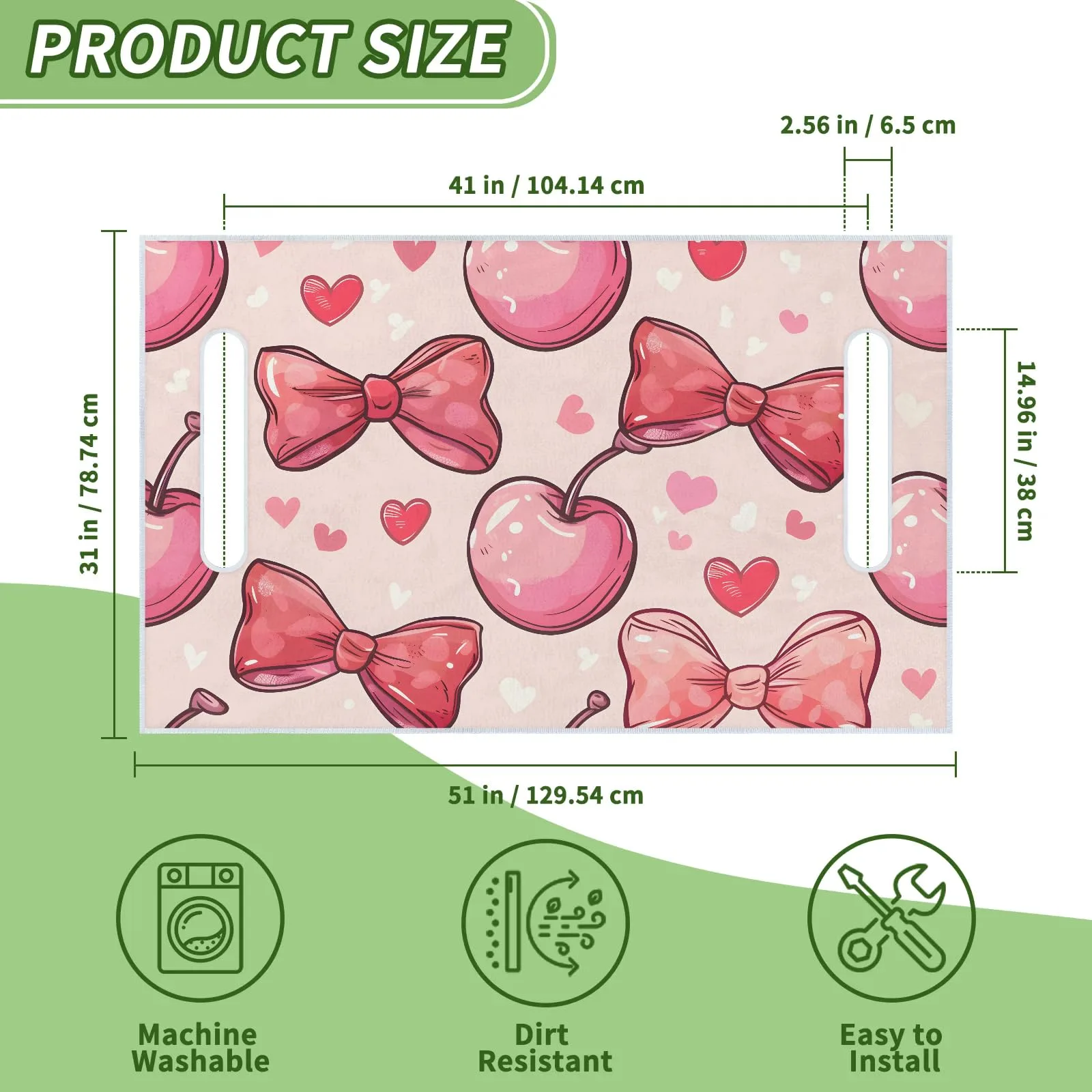 Cute Bow Lovely Golf Cart Seat Covers Non-Slip Universal Towel Blanket for 2-Person Seats Golf Cart Accessories 51" x 31" image 2