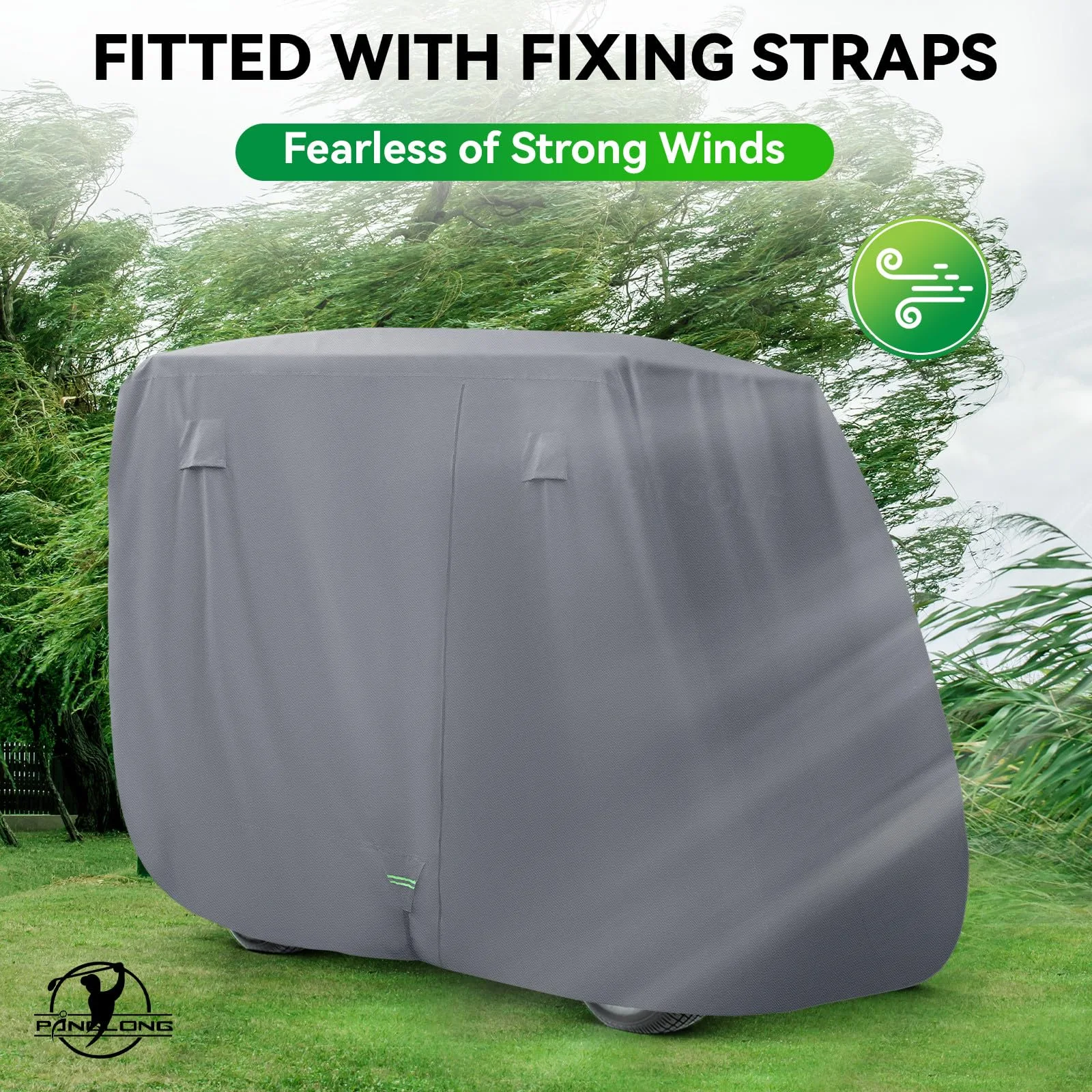 Panglong Golf Cart Cover 420D & 620D, Heavy Duty Oxford Fiber Golf Cart Cover, Waterproof Golf Cart Cover with Three Zipper Doors, Fit 2/4 Seats Yamaha EZGO Club Car Golf Cart image 3