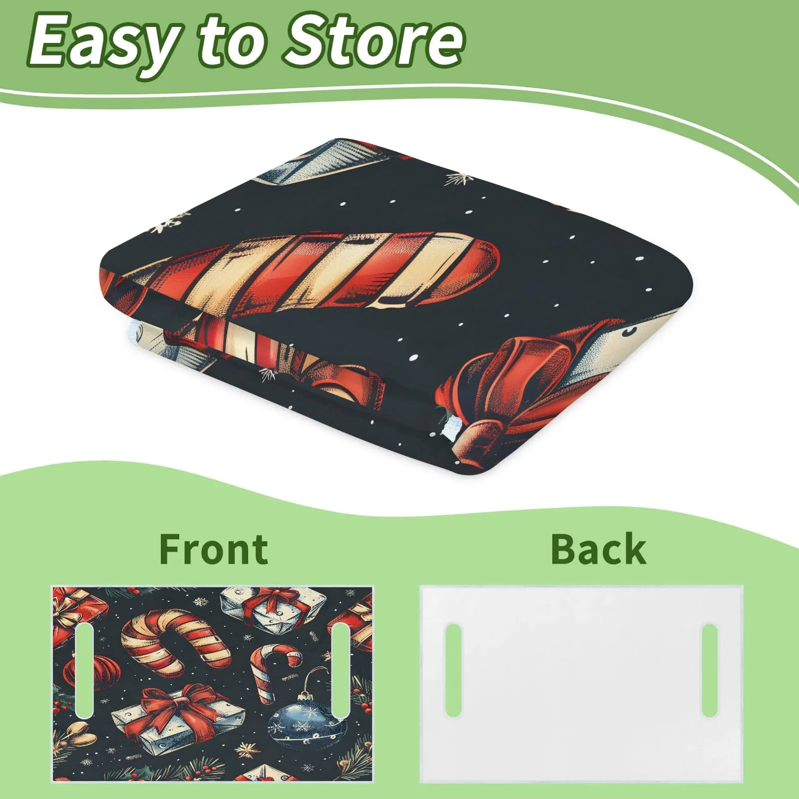 Christmas Candy Watercolor Golf Cart Seat Covers Non-Slip Universal Towel Blanket for 2-Person Seats Golf Cart Accessories 51" x 31" image 4