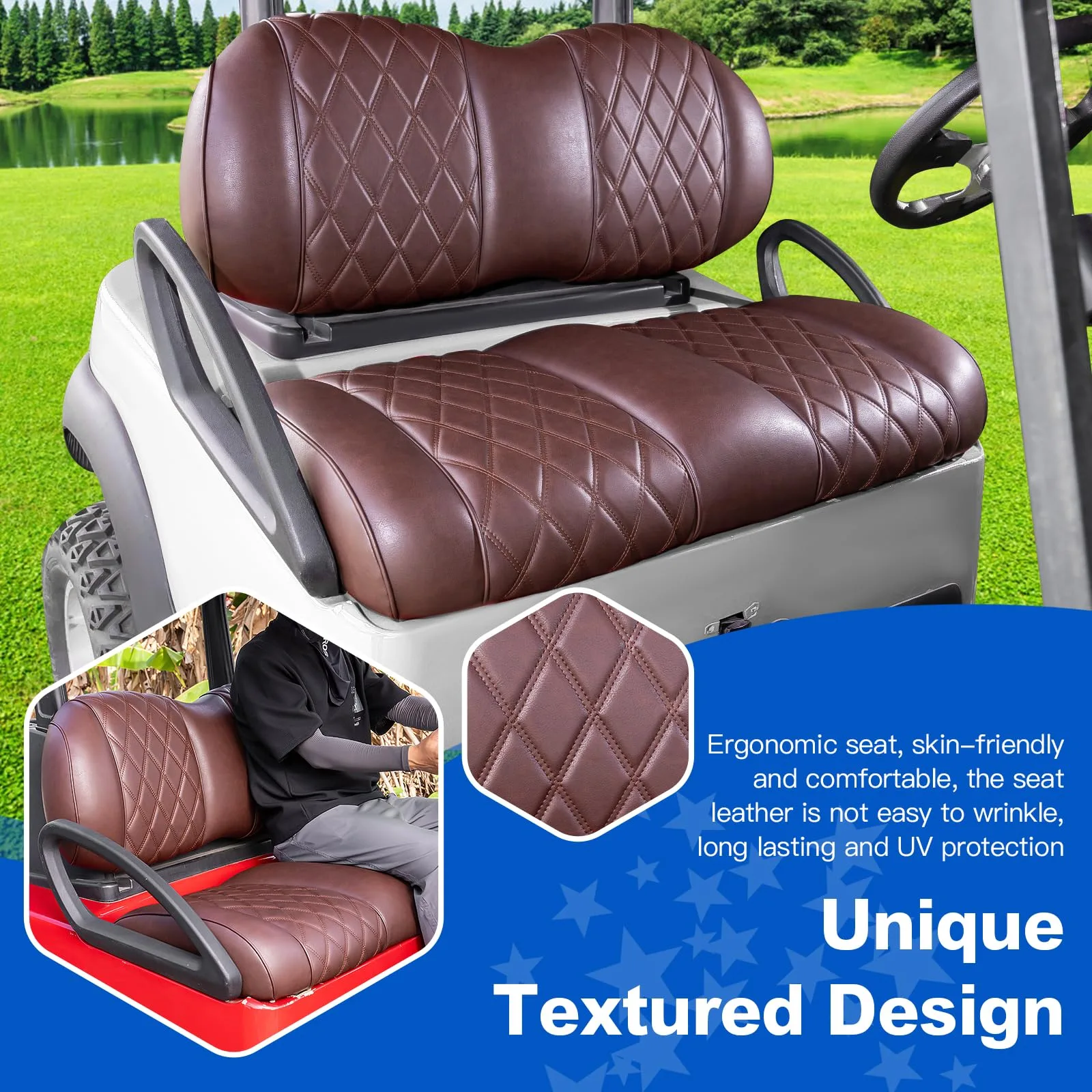 NOKINS Front Seat Cushion Kit for Club Car Precedent image 4