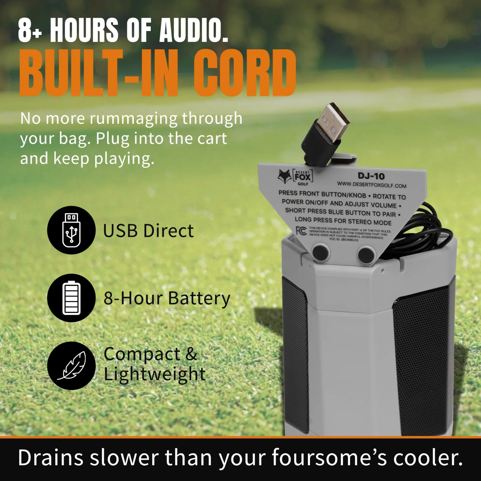 DESERT FOX GOLF DJ-10 Bluetooth Golf Cart Speaker image 4