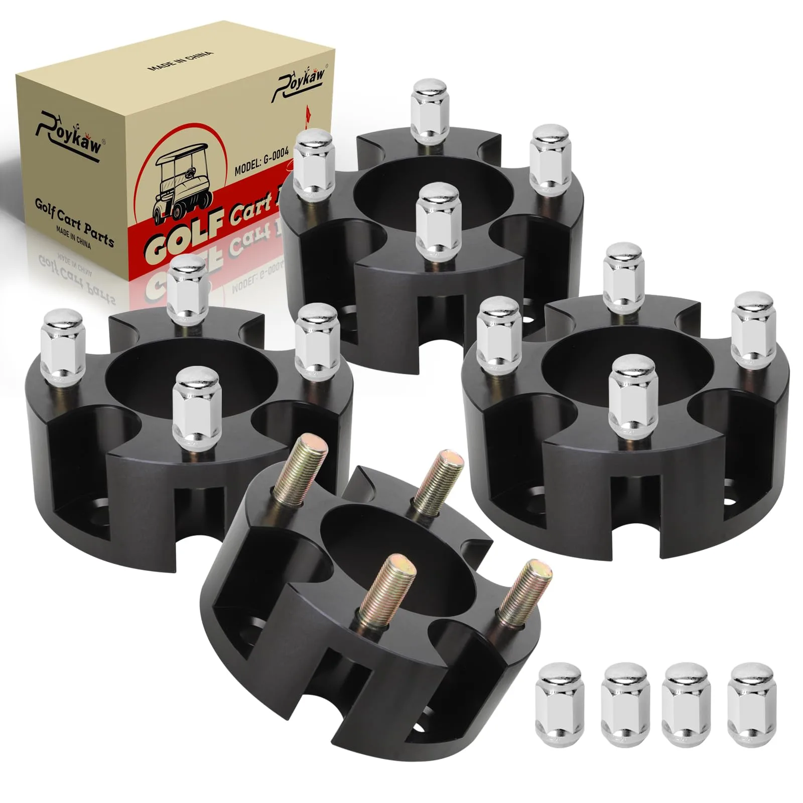 Roykaw 2-Inch Golf Cart Wheel Spacers, 4 × 4-Inch Pattern