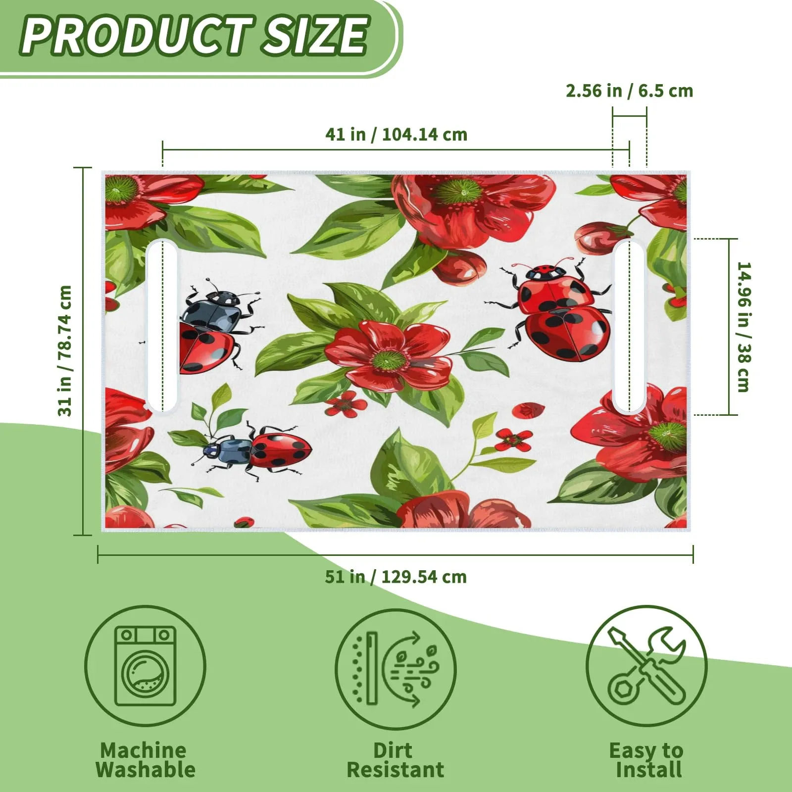 Tiveruda Floral Ladybug Golf Cart Seat Cover image 2